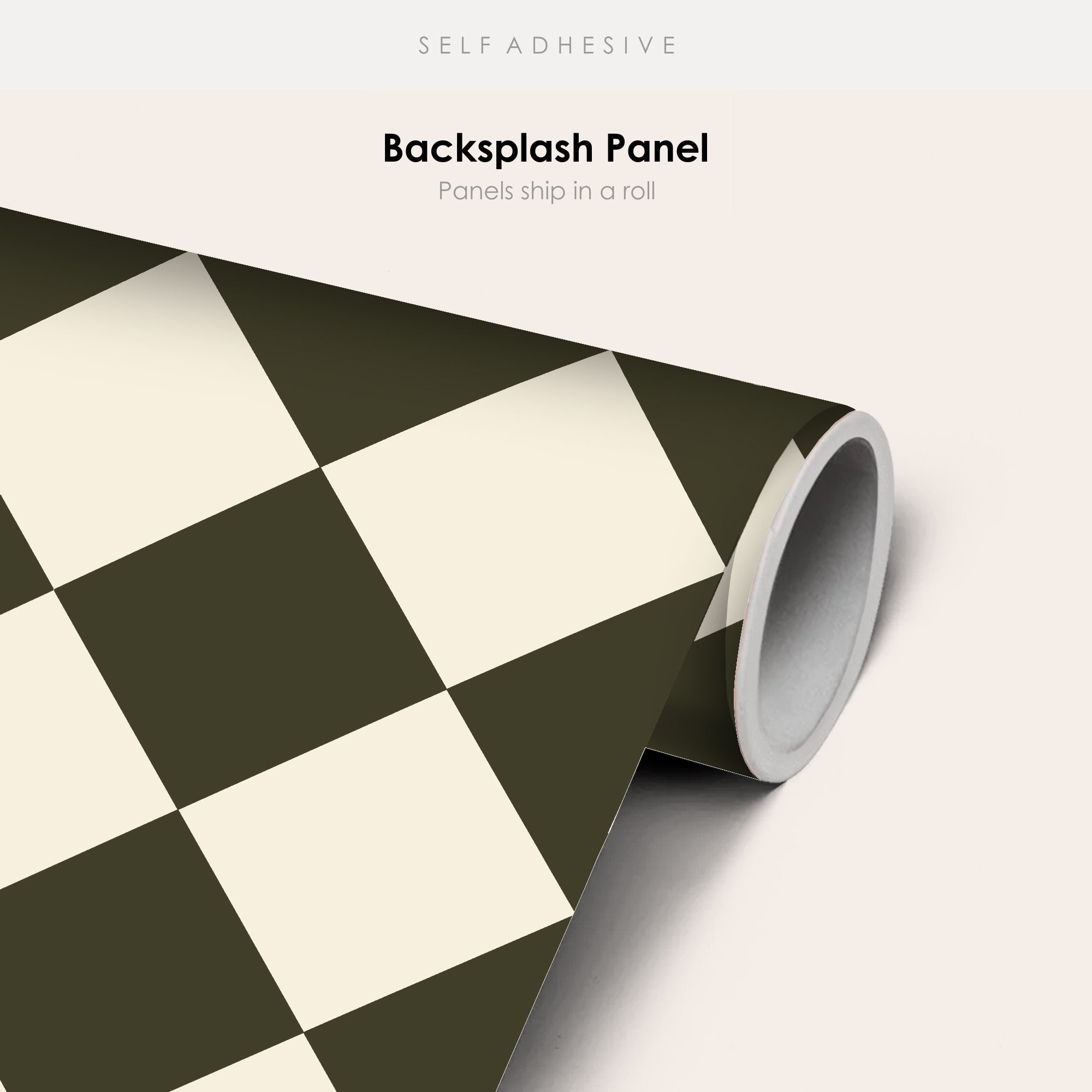 Checkerboard Tile Stickers  in Bone White and Dark Olive