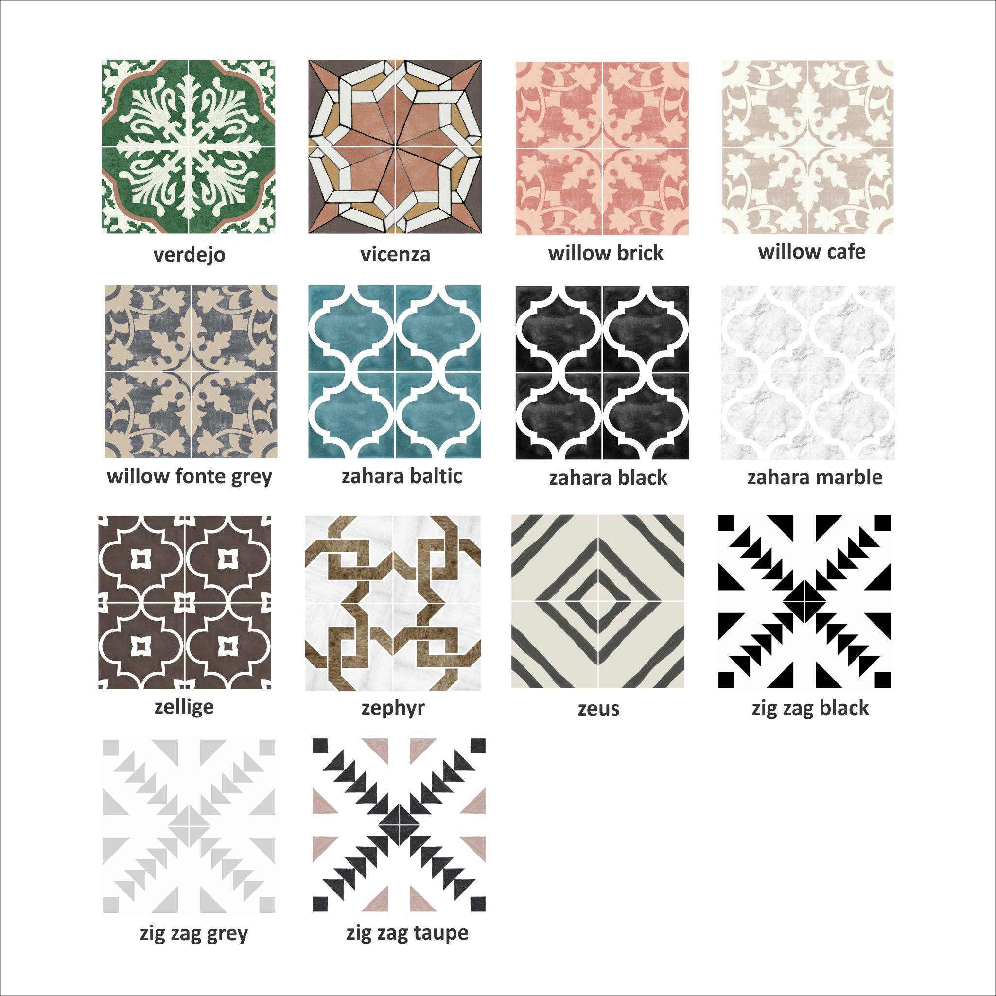 Tile Sticker Sample Bundle (set of 3 stickers)