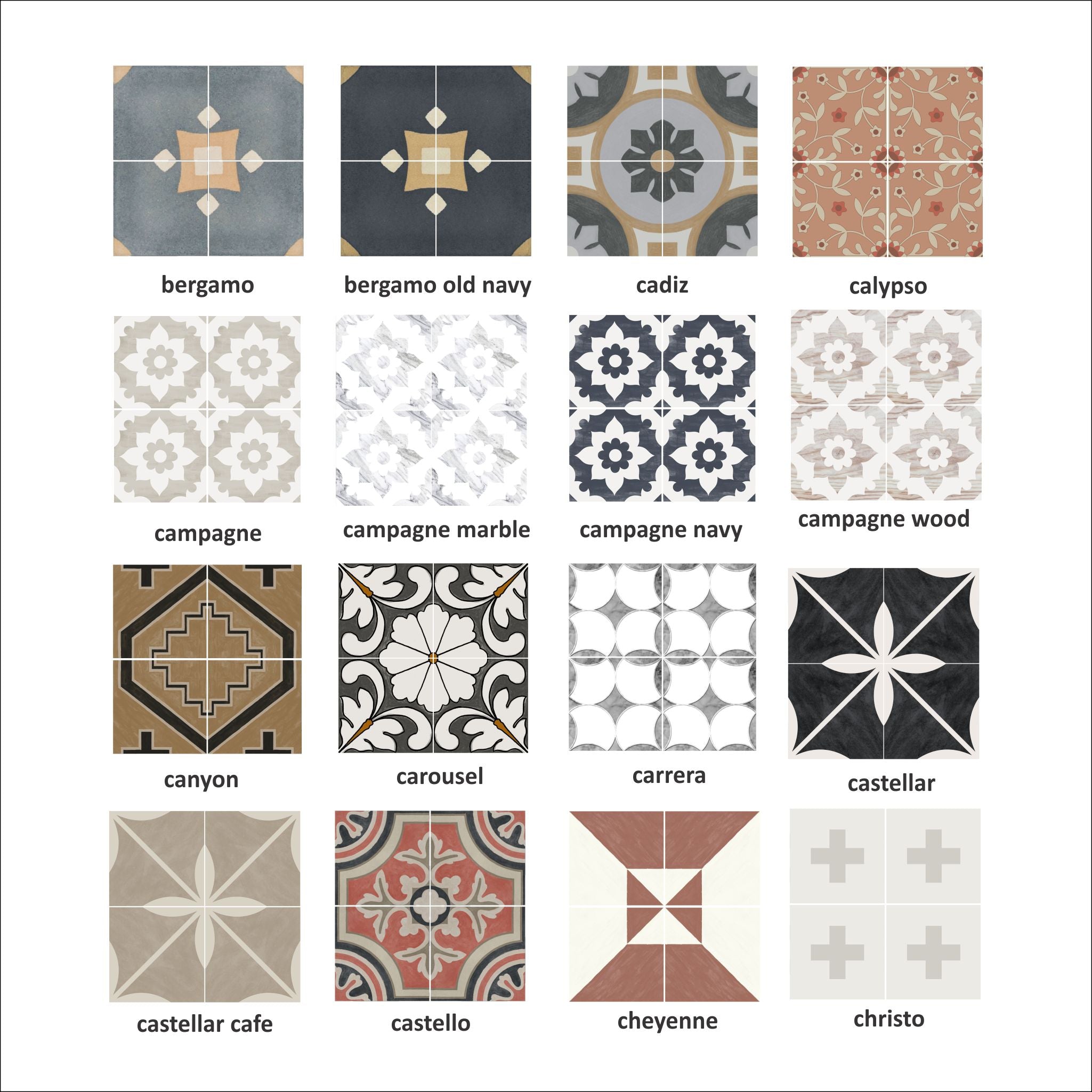 Tile Sticker Sample Bundle (set of 3 stickers)