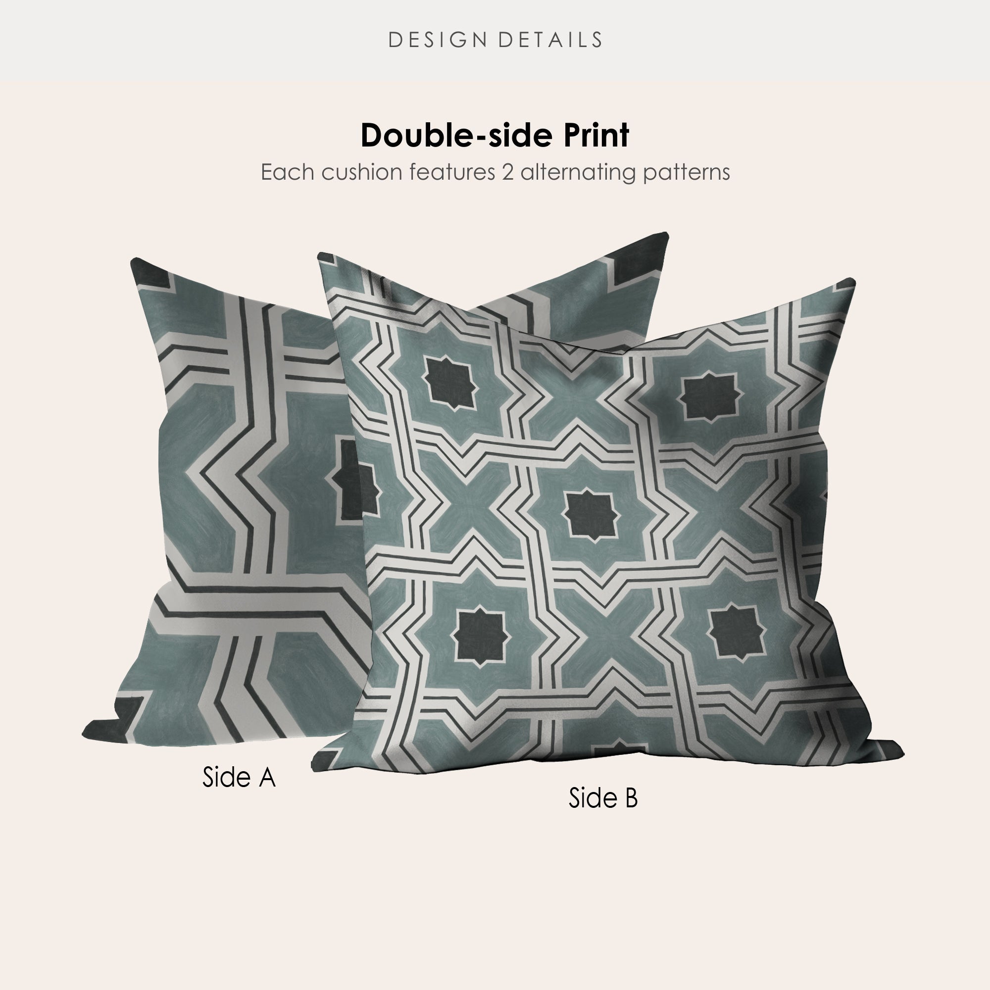 Lattice Grey Microsuede Square Pillow Cover