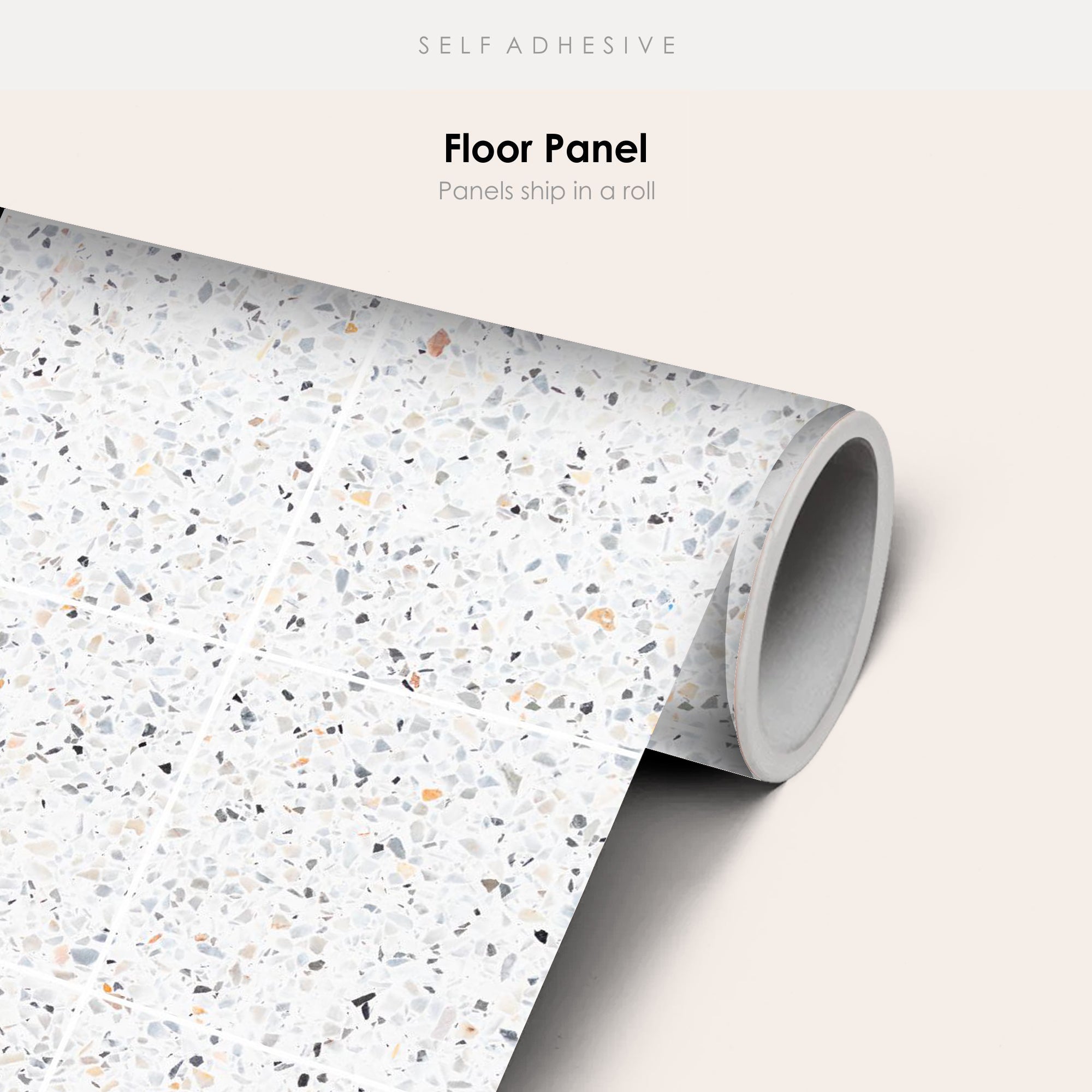 Terrazzo Beige Vinyl Tile Sticker