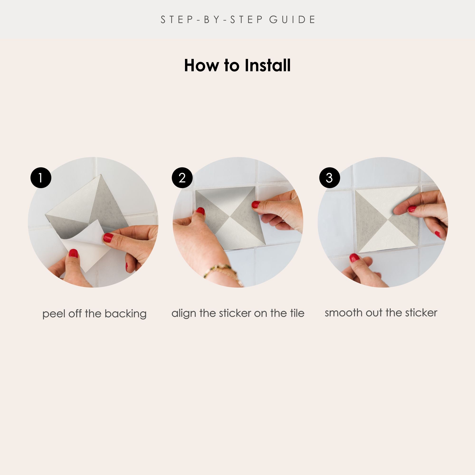 Norway Tile Stickers in Beige