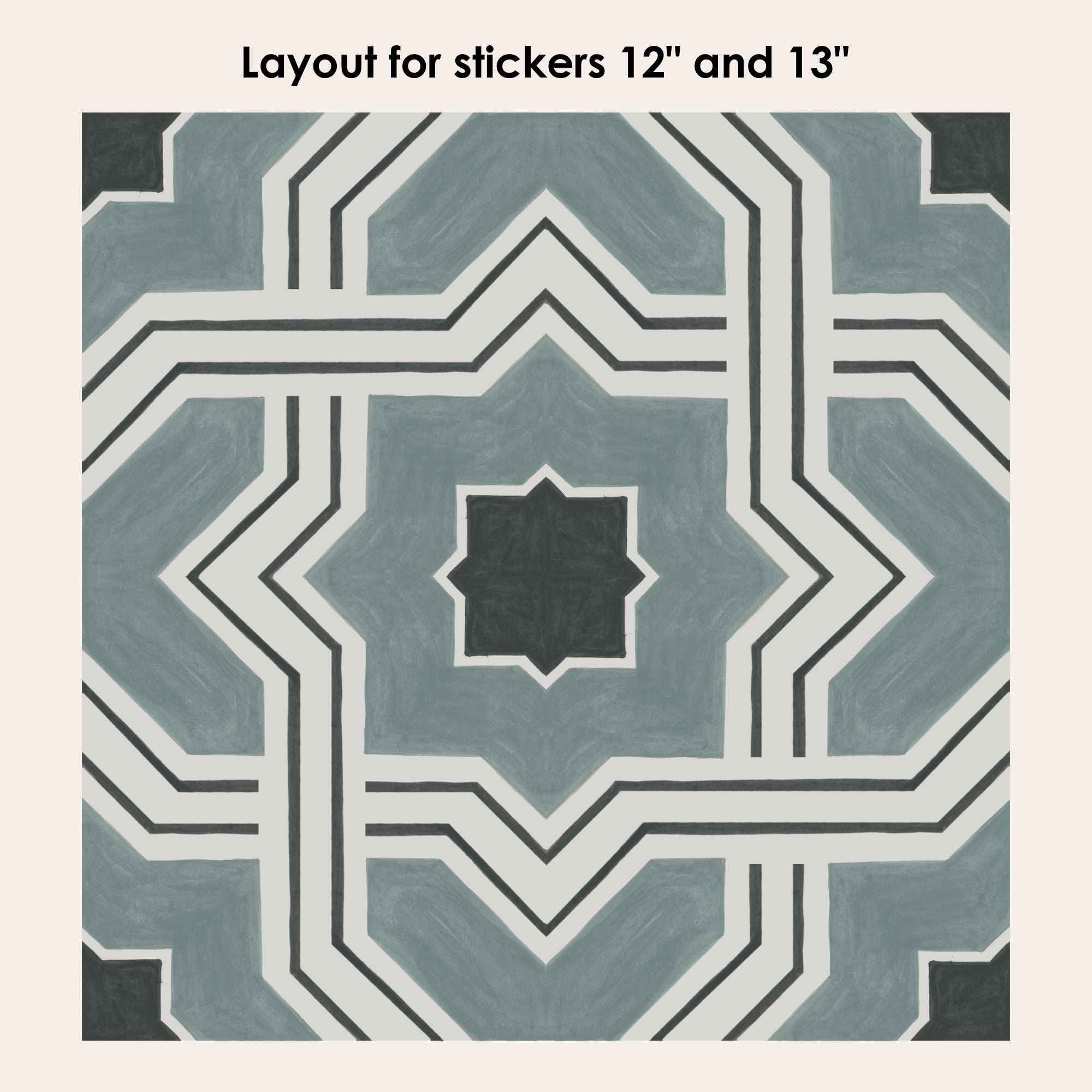 Sun Tile Olive Floor Tile Sticker Panel, Peel and Stick Decal