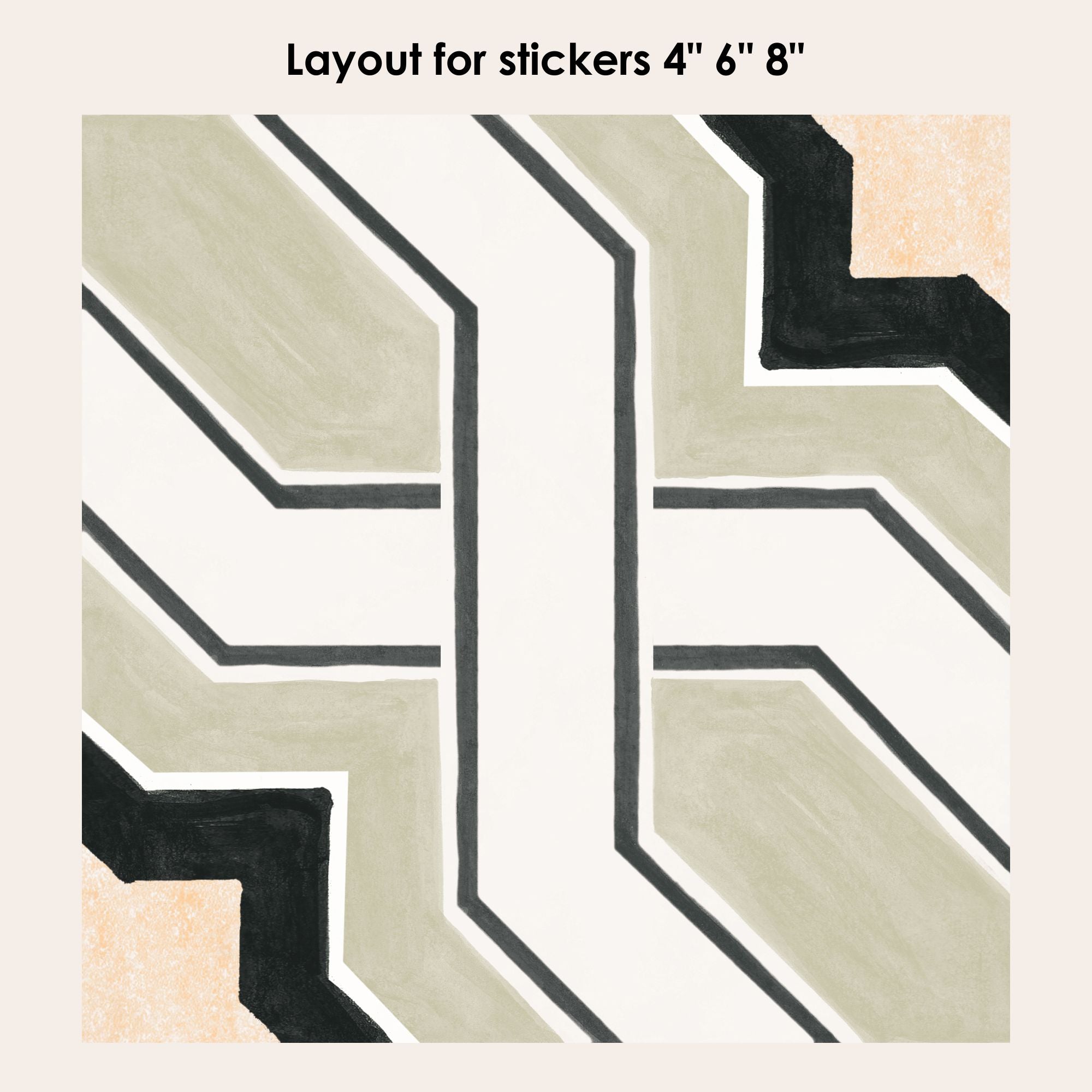 Lattice in Olive Vinyl Tile Sticker