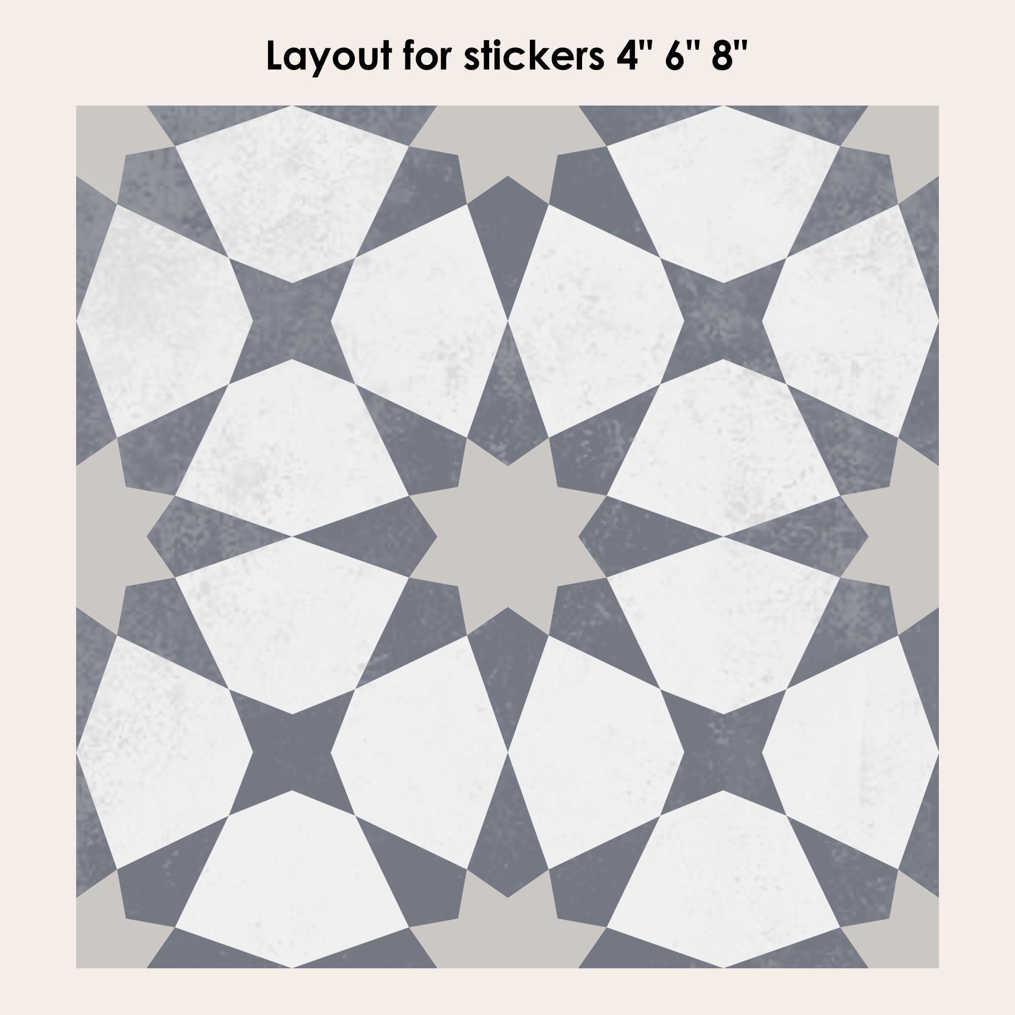 Agadir in Grey Vinyl Tile Sticker