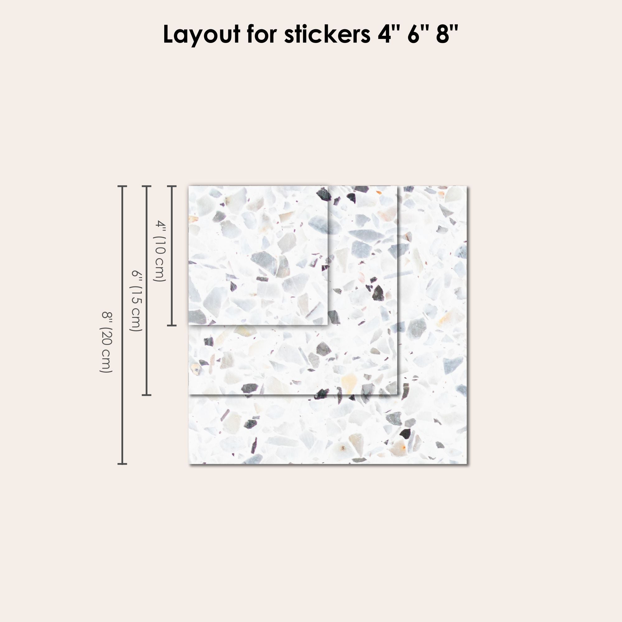 Terrazzo Beige Vinyl Tile Sticker