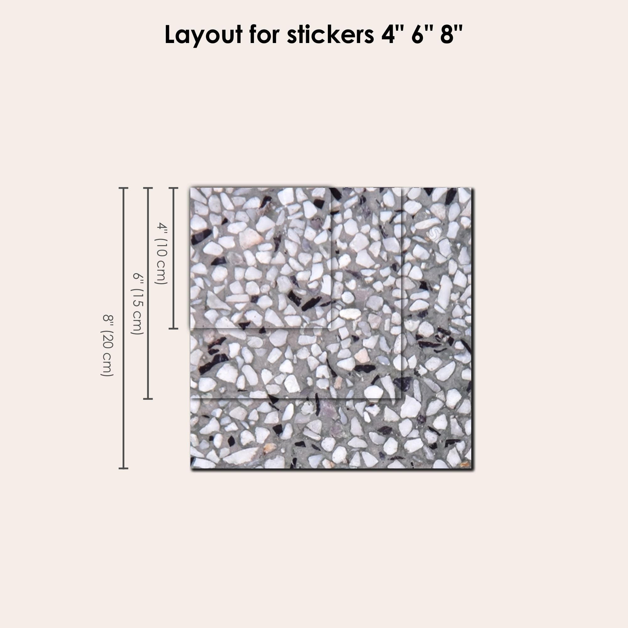 Terrazzo Charcoal Vinyl Tile Sticker