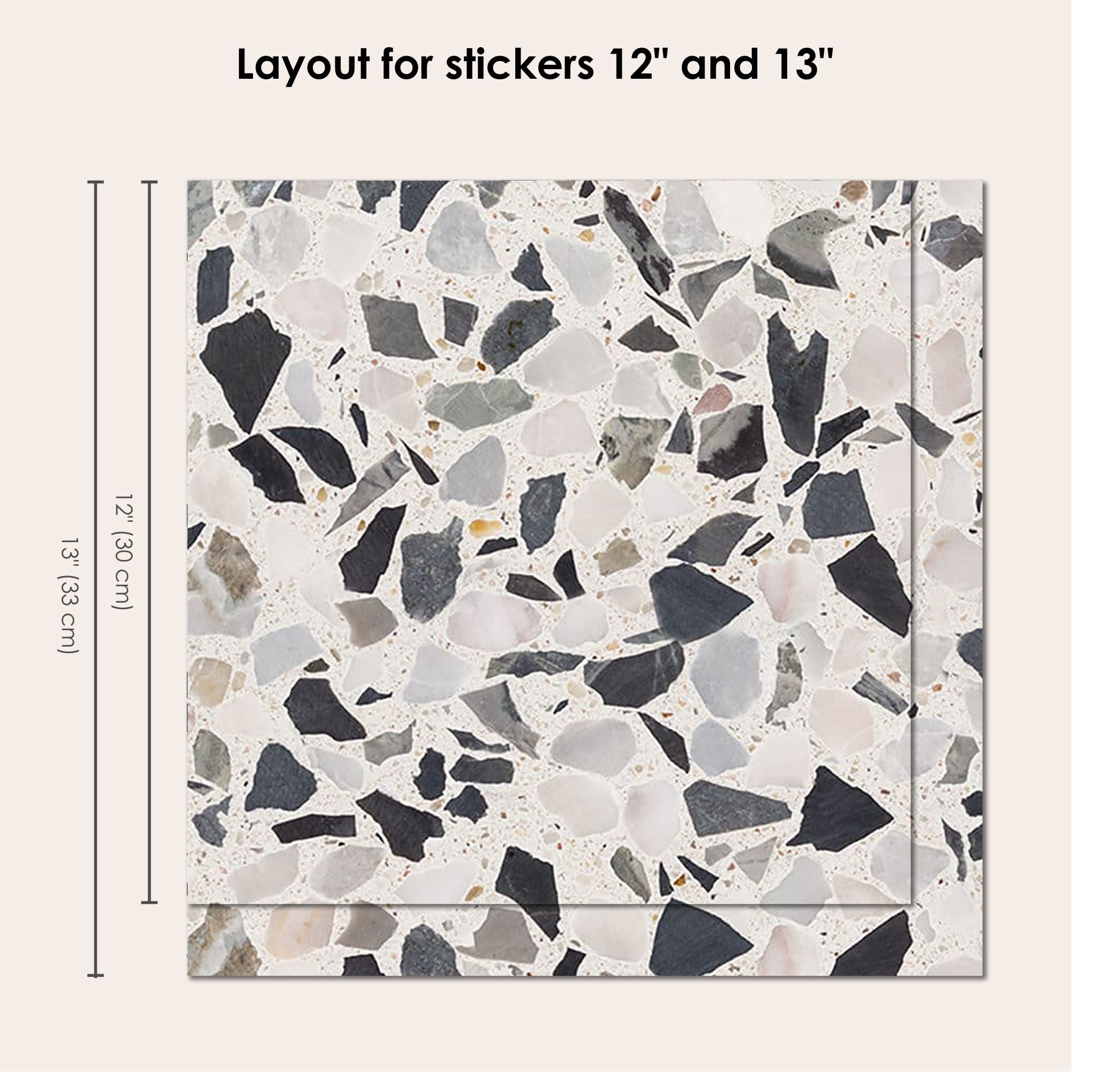 Terrazzo Black Mix Vinyl Tile Sticker