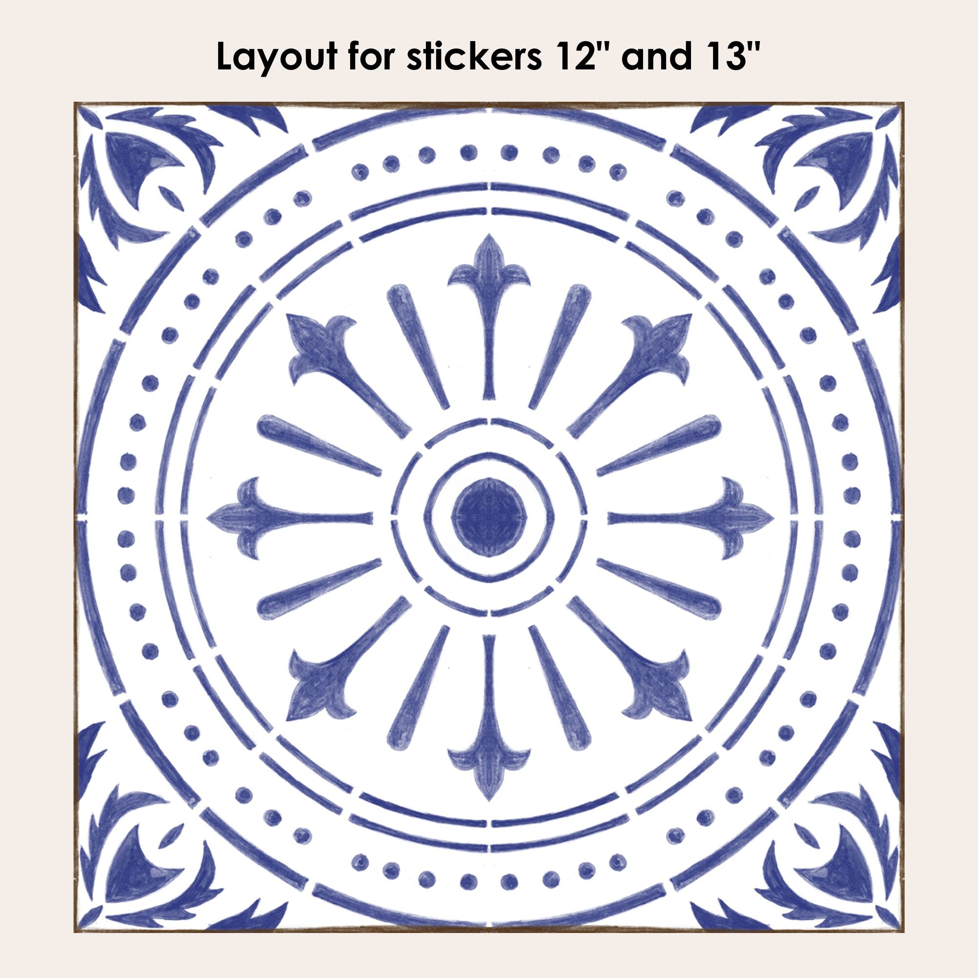 Chiave in Indigo Vinyl Tile Sticker