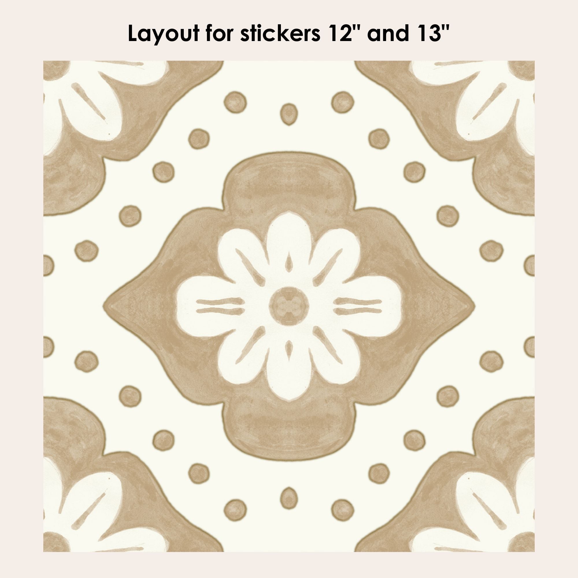 Larkspur in Tan Vinyl Tile Sticker