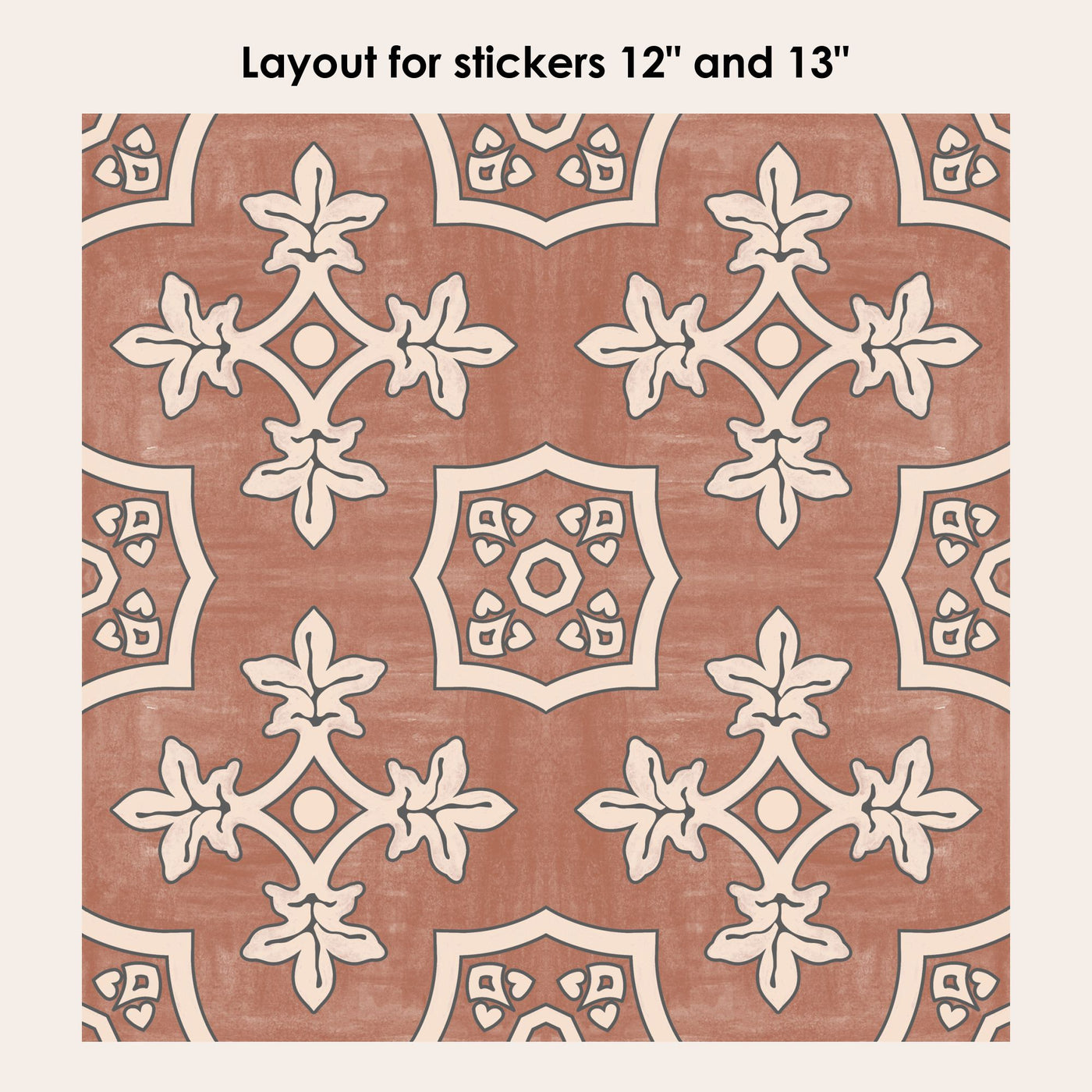 Palma in Red Earth Vinyl Tile Sticker