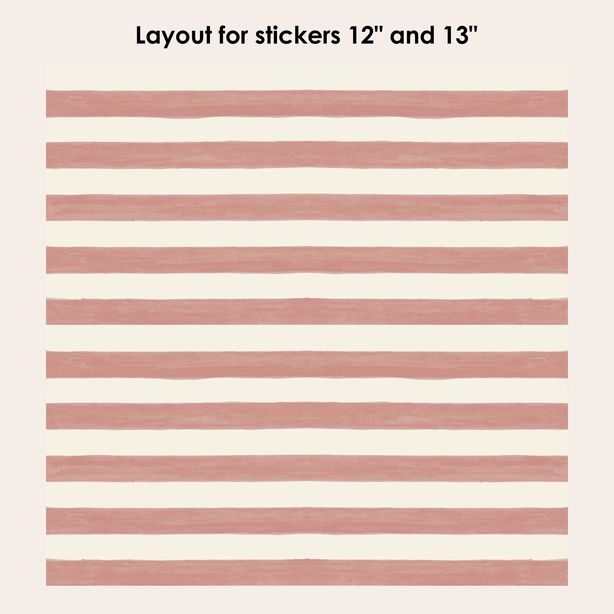 Stripes in Sakura Pink Vinyl Tile Sticker