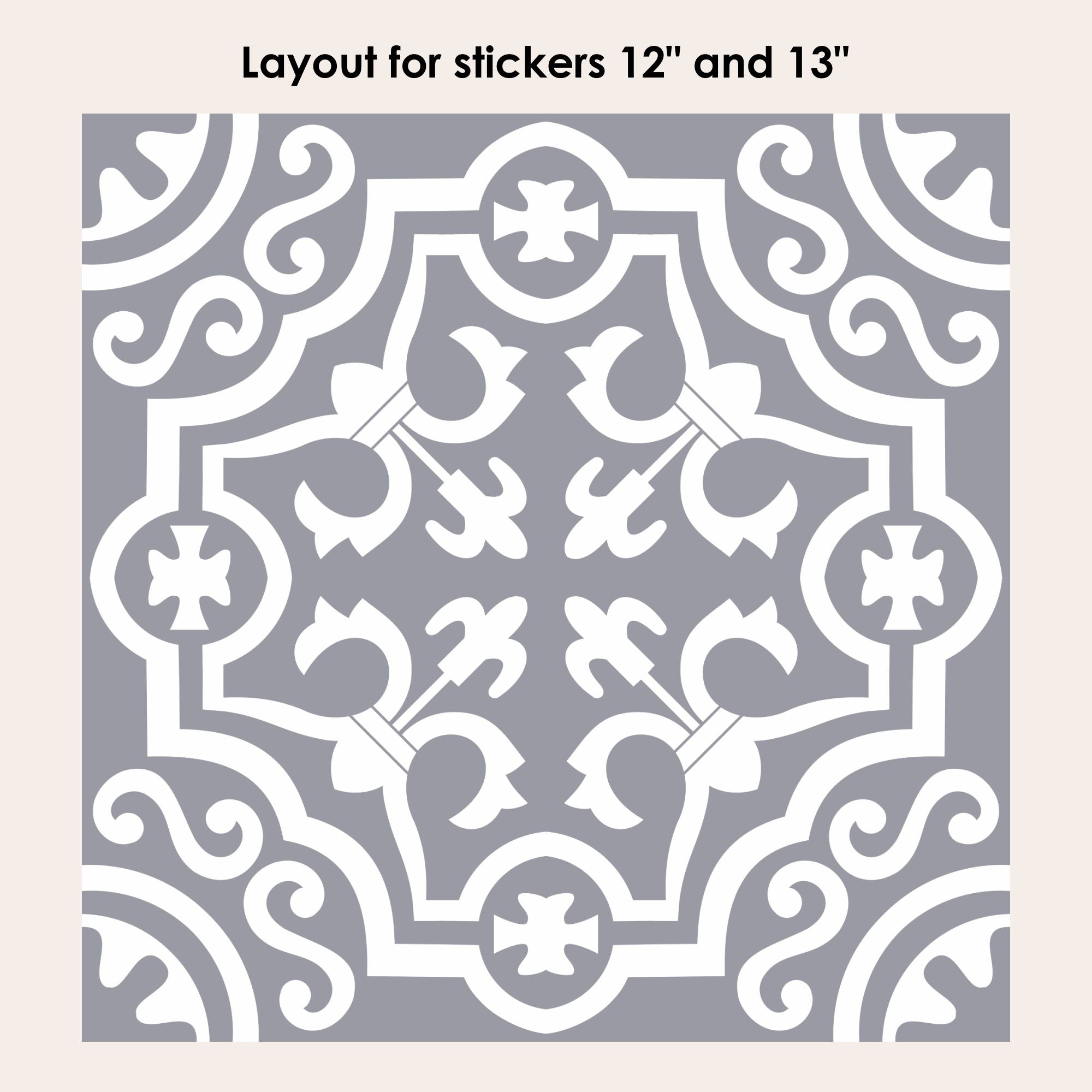 Lys in Grey Vinyl Tile Sticker