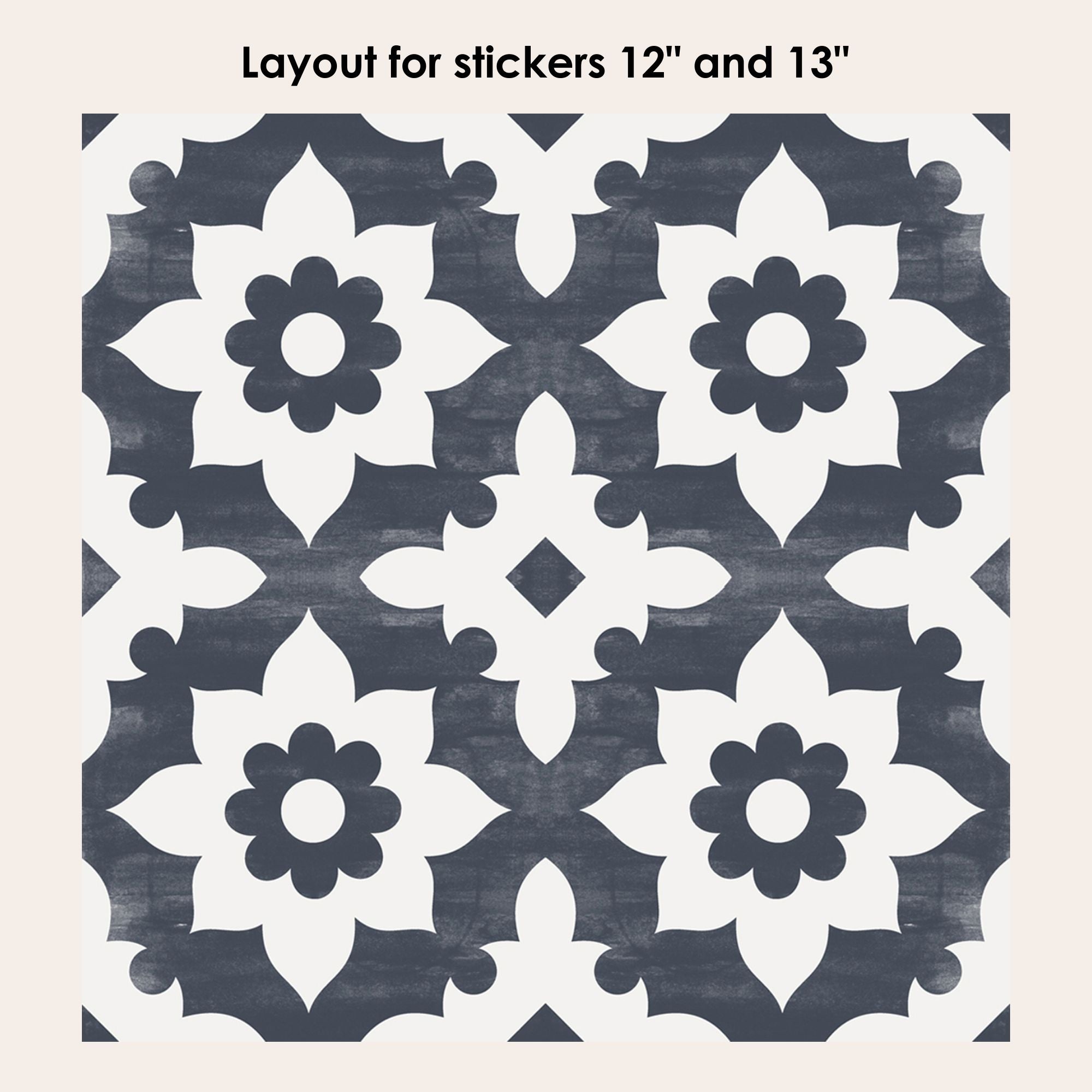 Campagne in Navy Vinyl Tile Sticker