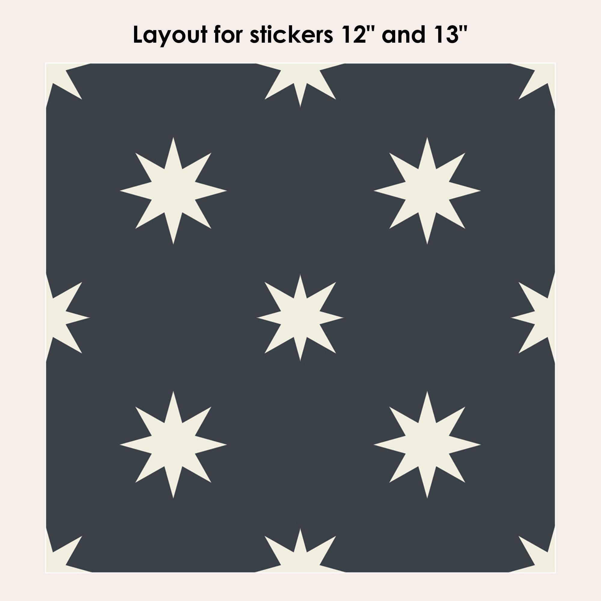 Starry Night in Black Vinyl Tile Sticker