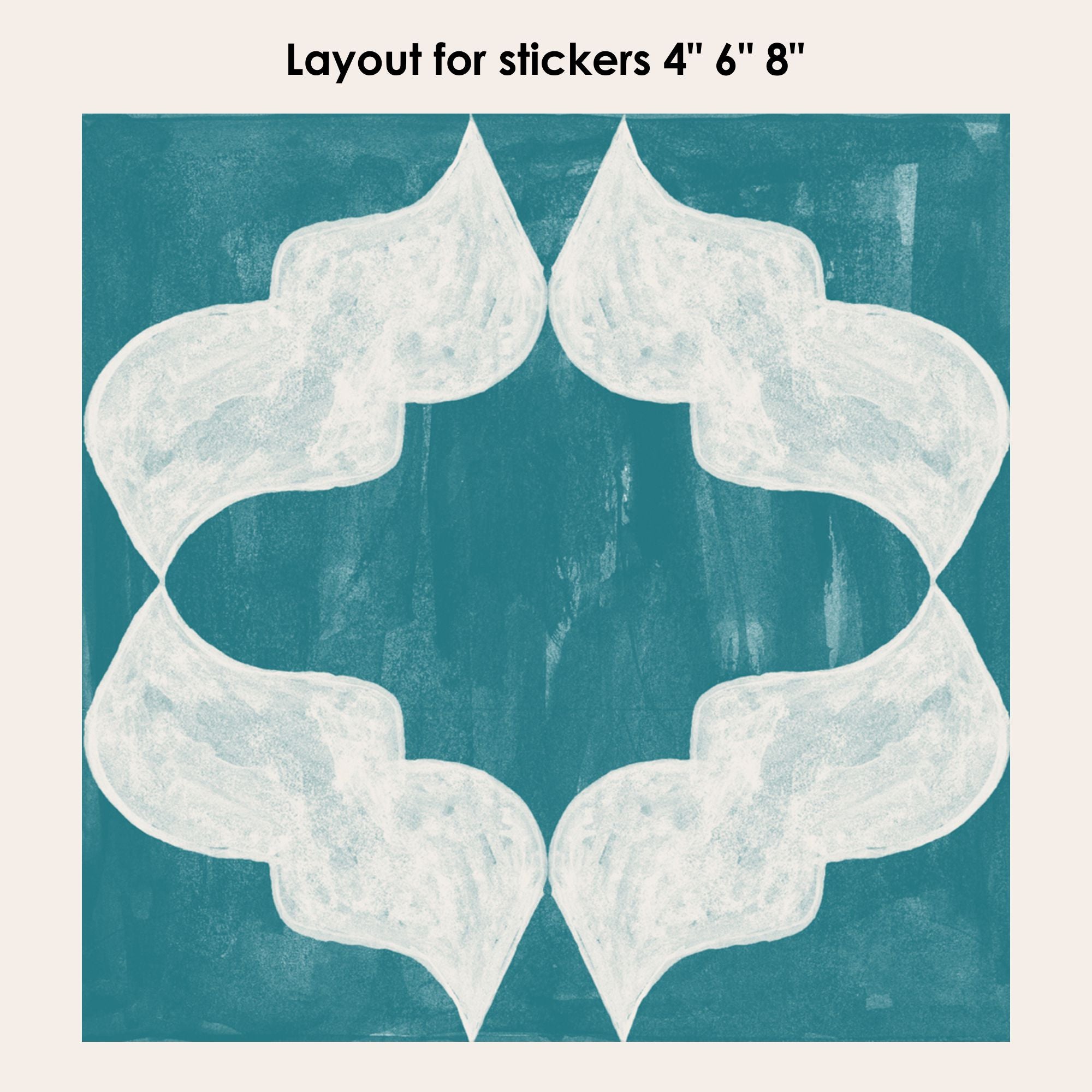 Arabesque in Teal Vinyl Tile Sticker