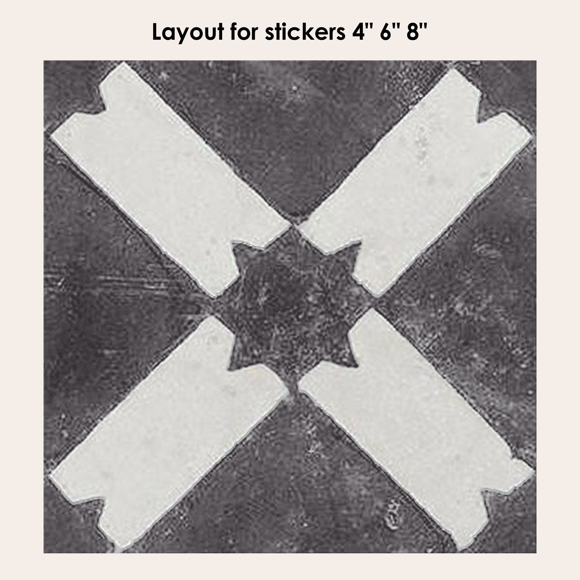 Riad in Black Vinyl Tile Sticker