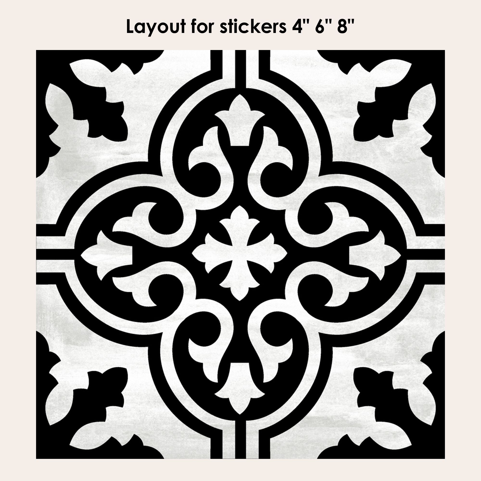 Floc in Black Vinyl Tile Sticker
