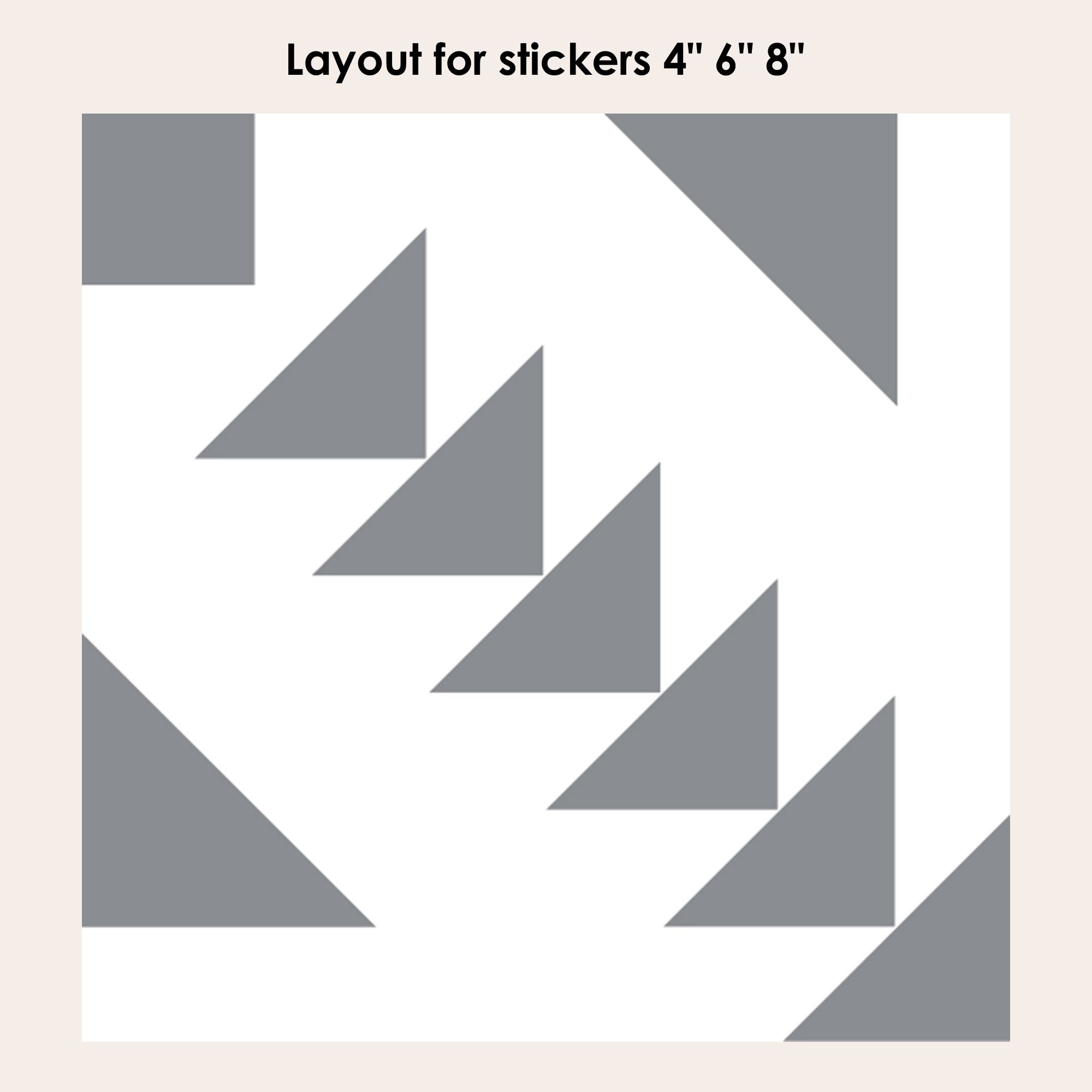 Zig Zag in Grey Vinyl Tile Sticker