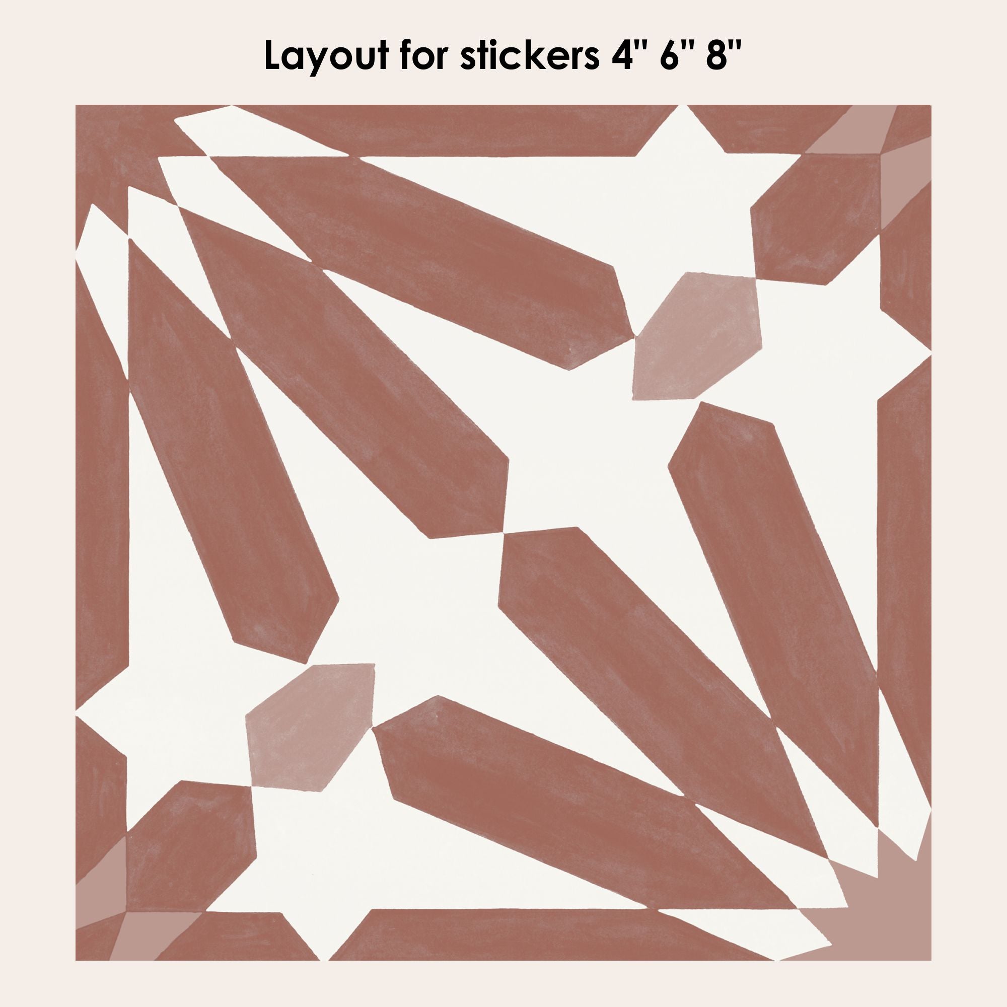 Stellino in Terracotta Vinyl Tile Sticker