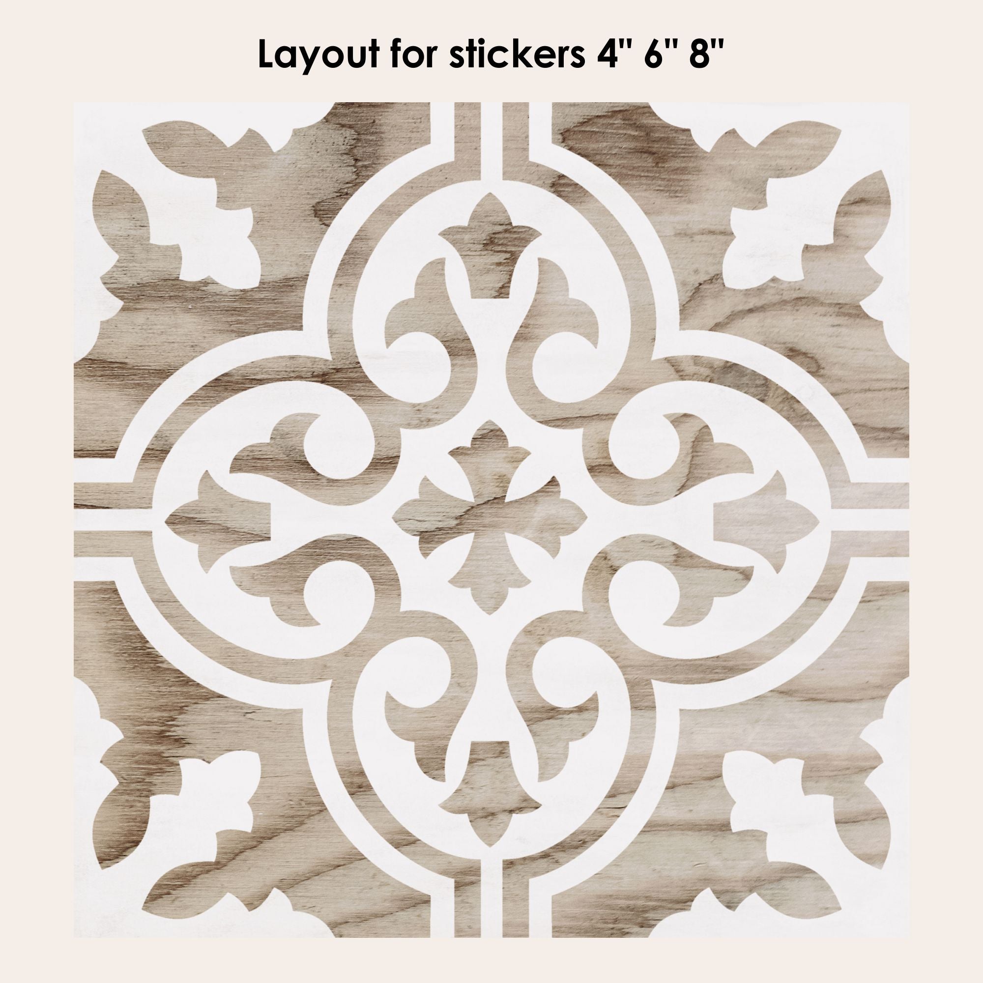 Floc in Wood Vinyl Tile Sticker