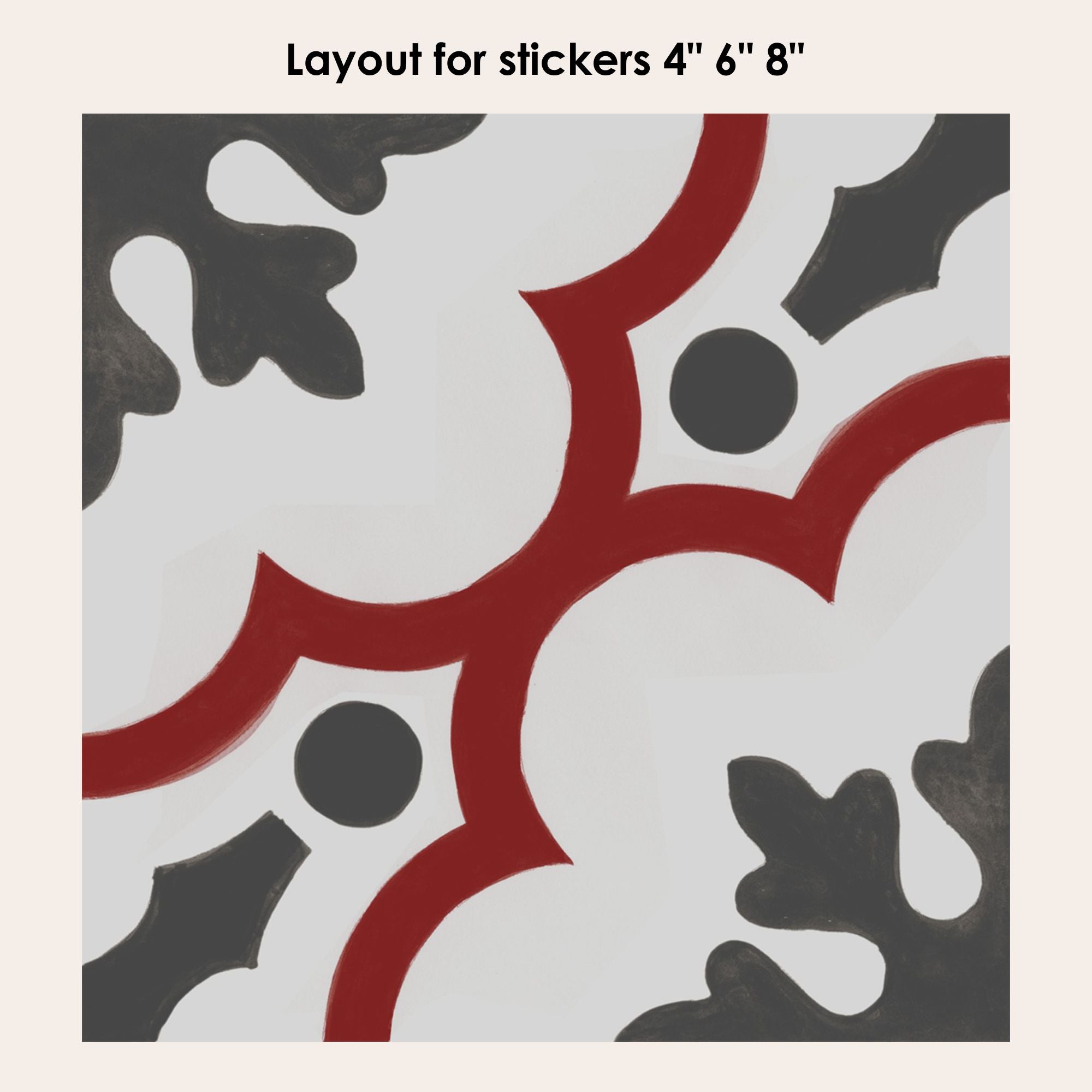 Genova in Rouge Vinyl Tile Sticker