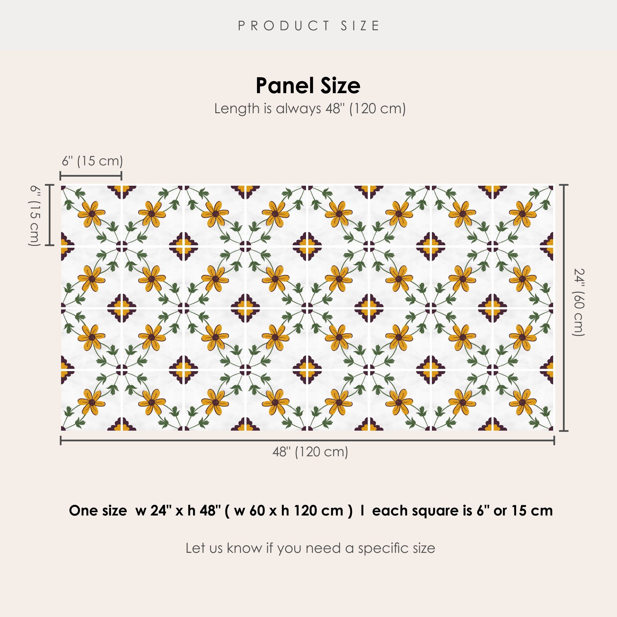 Marigold Field Vinyl Tile Sticker