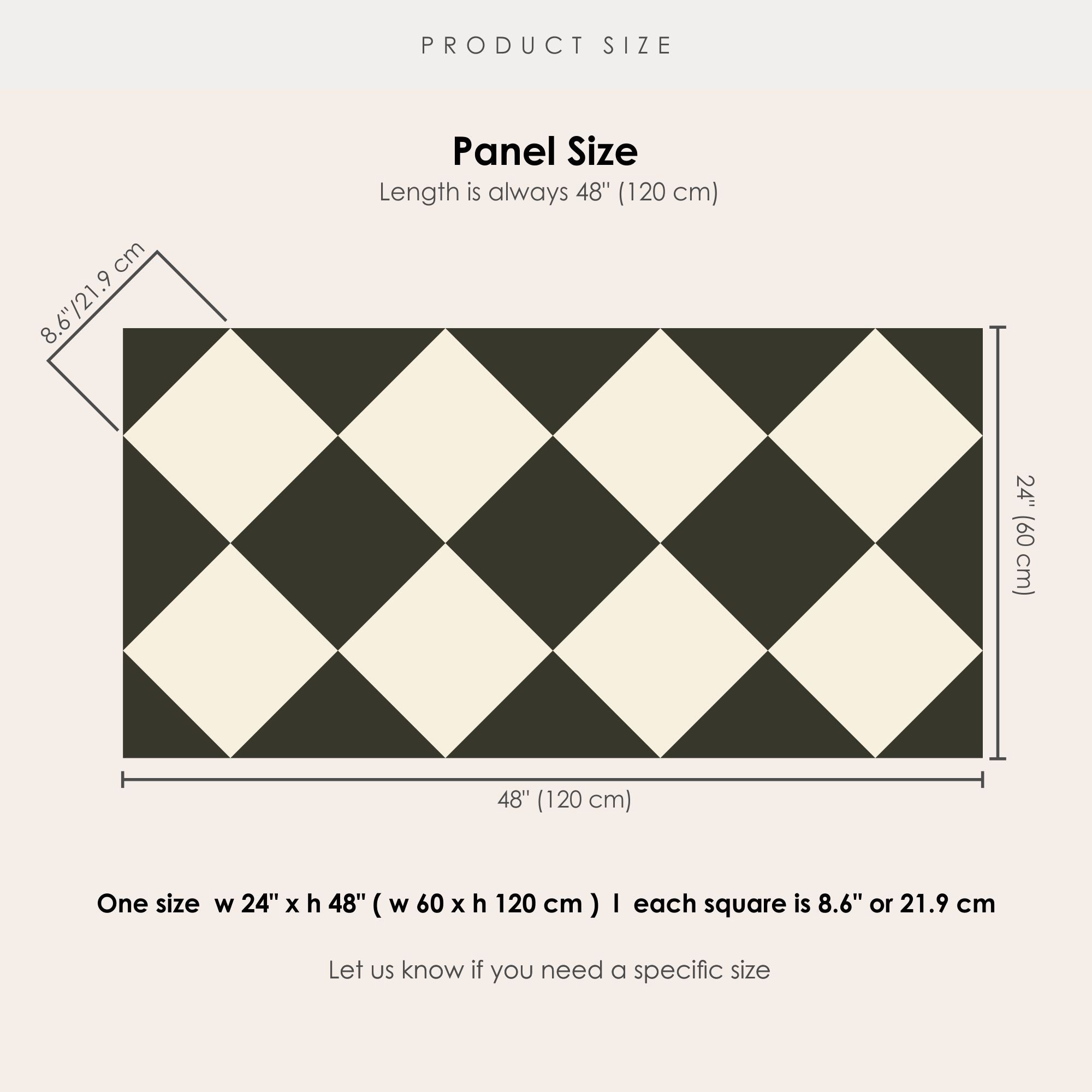 Checkerboard Tile Stickers  in Bone White and Charcoal