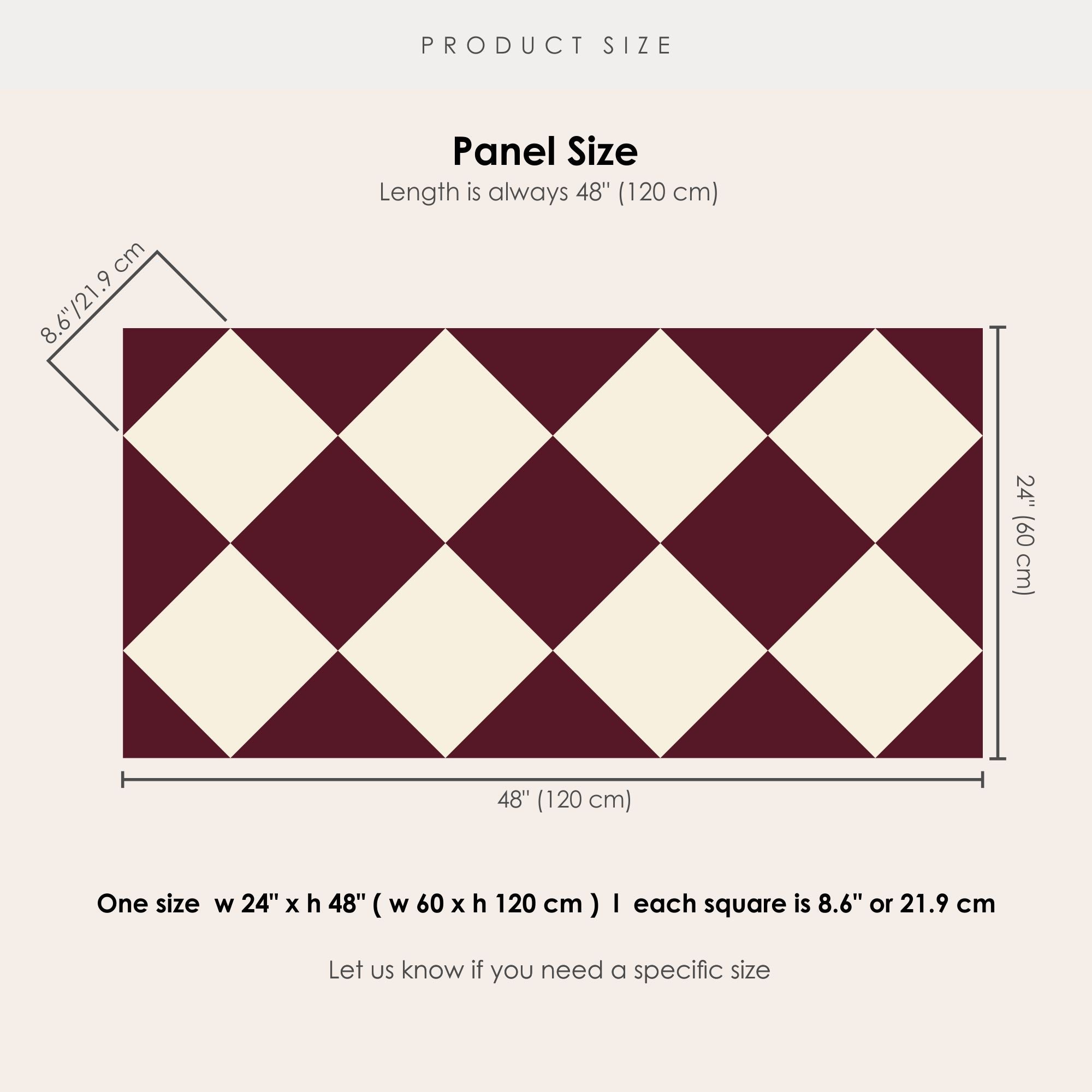 Checkerboard Tile Stickers  in Bone White and Wine