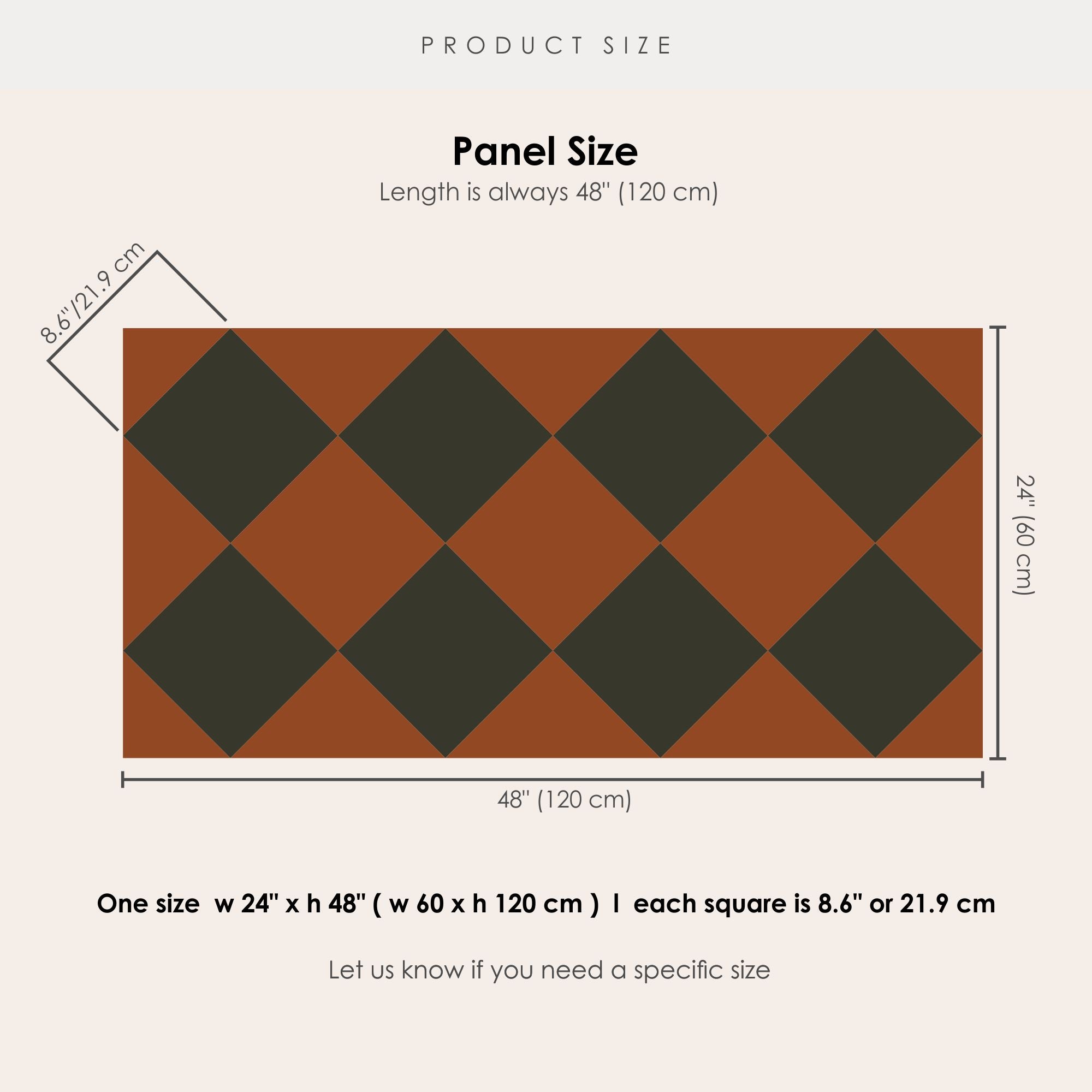 Checkerboard Tile Stickers  in Sienna and Charcoal