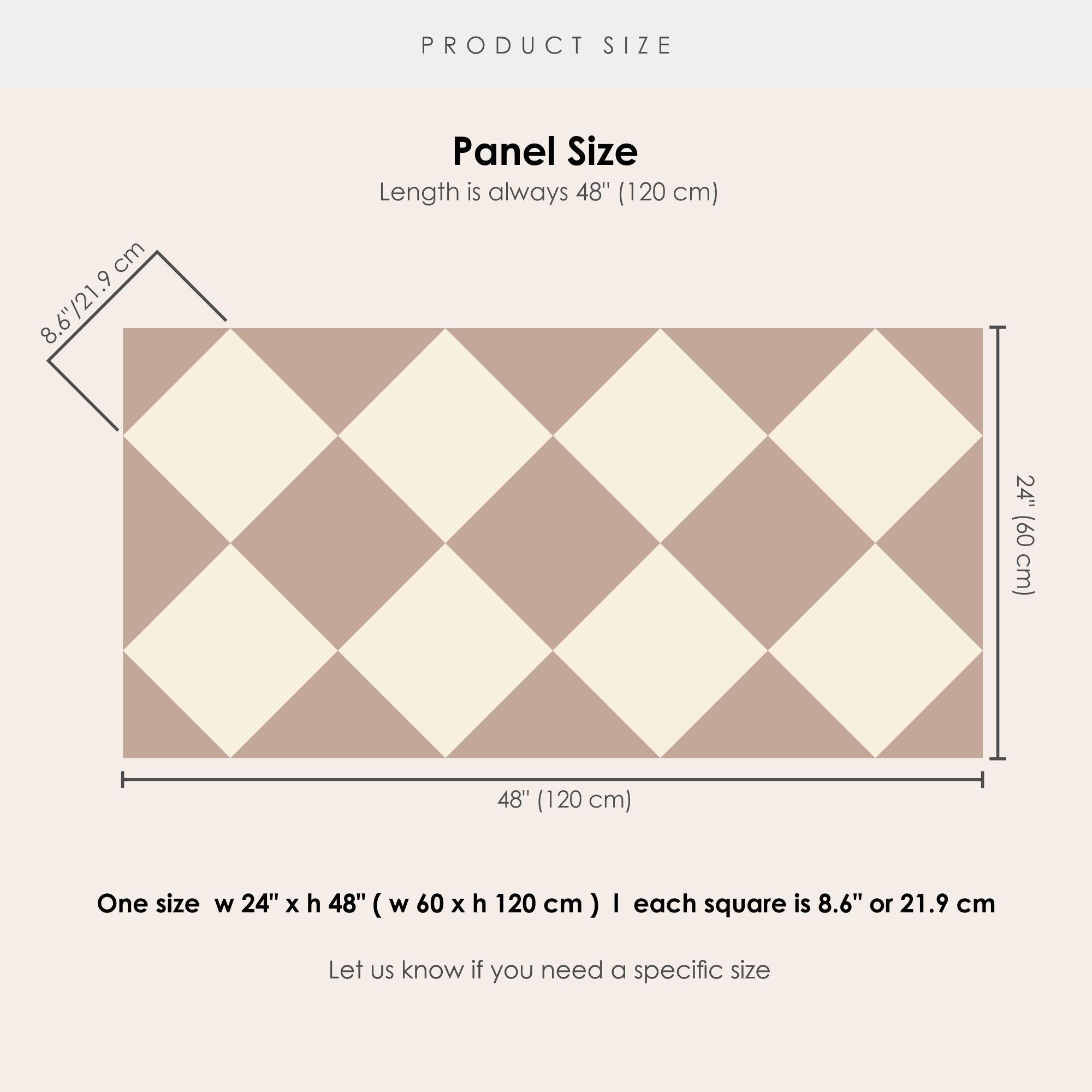 Checkerboard Tile Stickers in Bone White and Dust