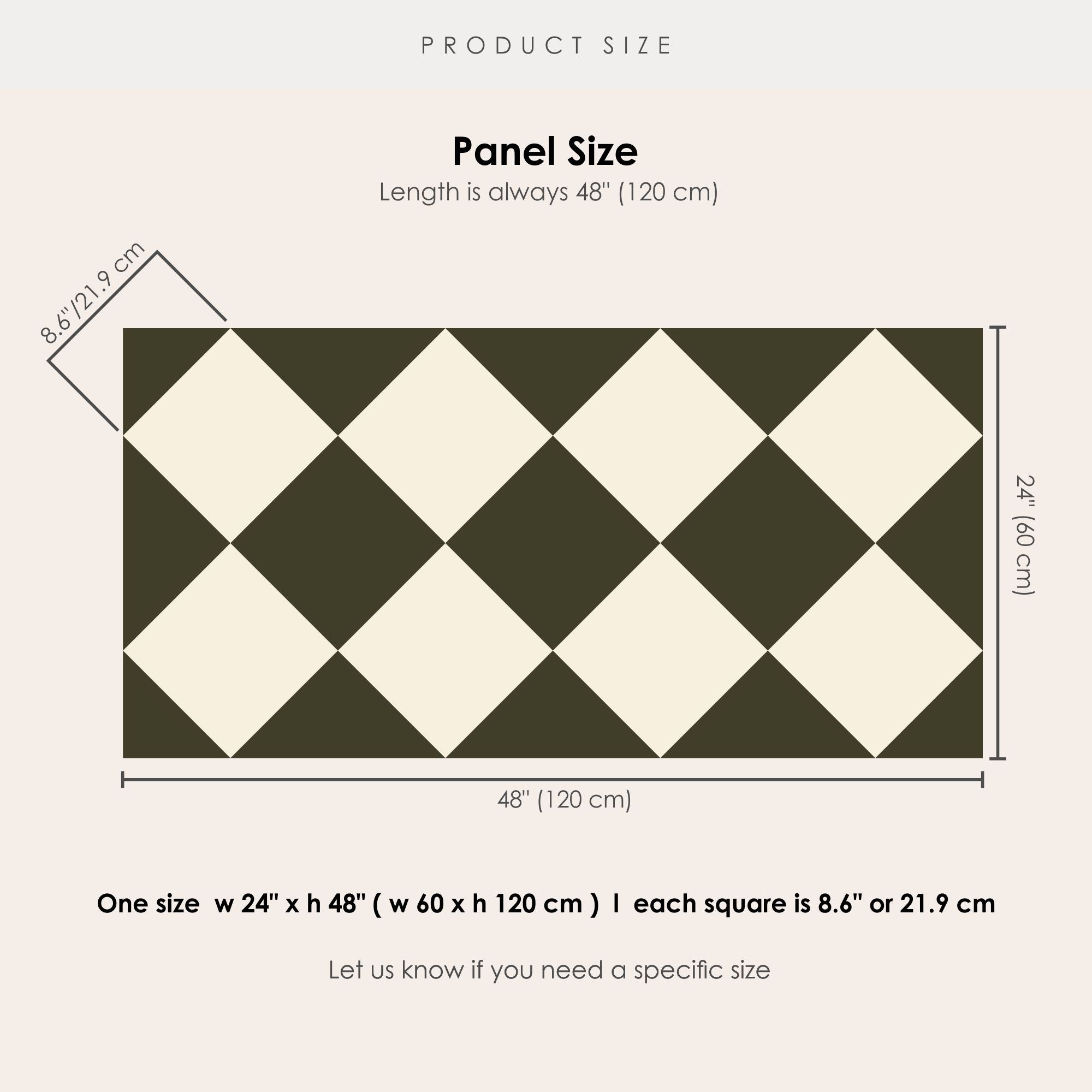 Checkerboard Tile Stickers  in Bone White and Dark Olive