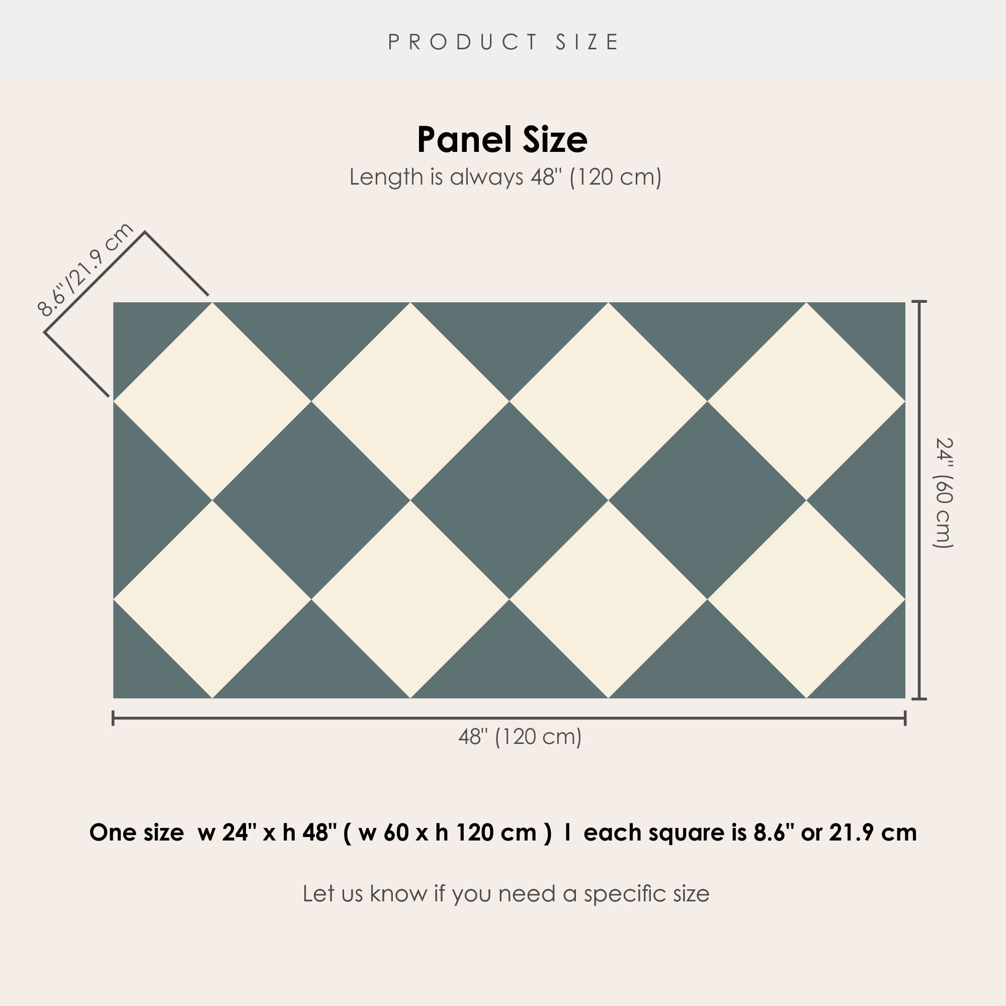 Checkerboard Tile Stickers  in Bone White and Storm