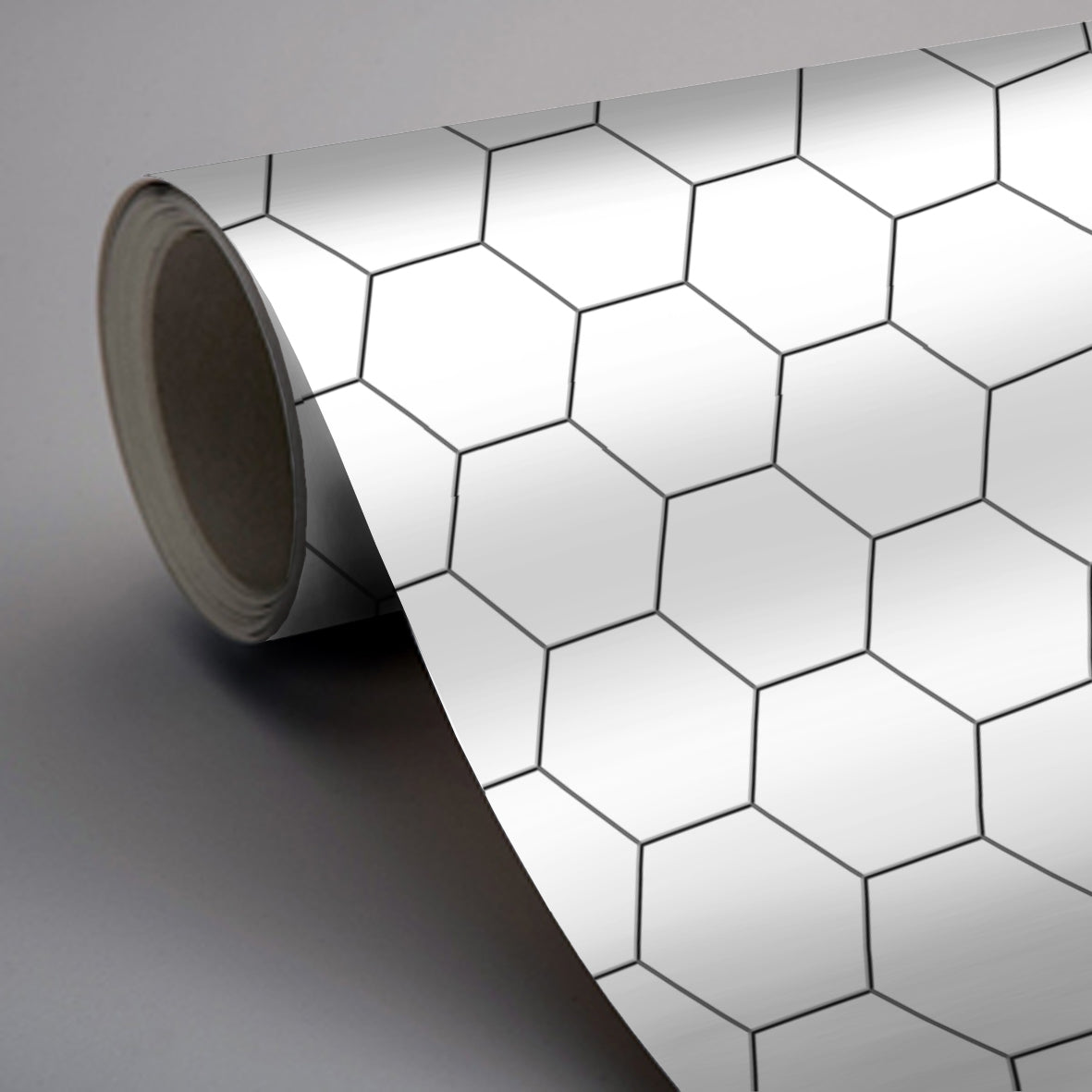 PROMO! Vinyl Floor Tile Sticker Panel of 60 x 120 cm - Hexa Pure White