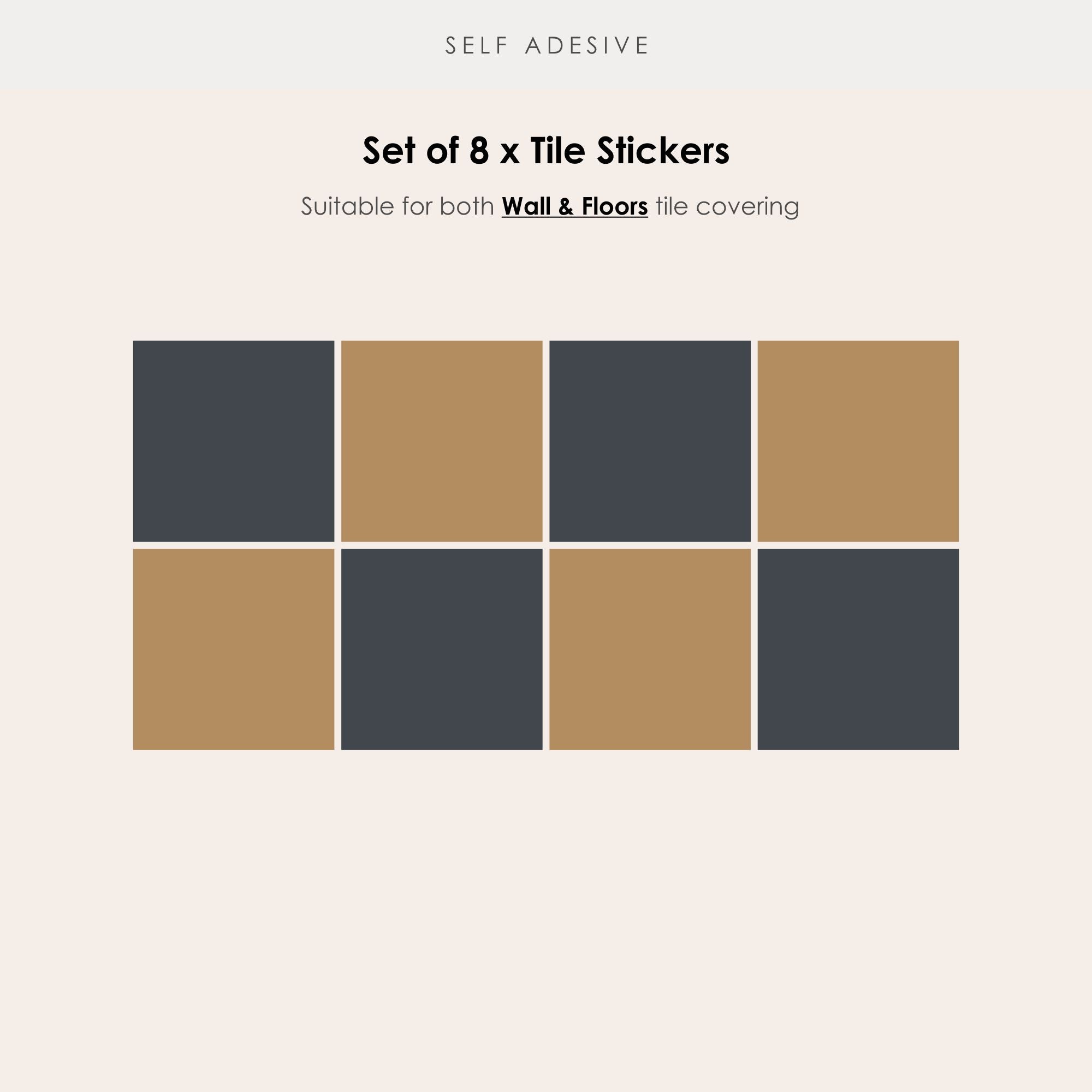 Checkerboard Tile Stickers  in Gold Leaf and Old Navy