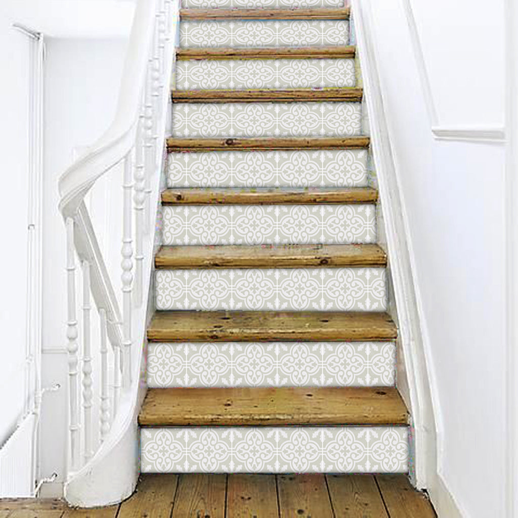 Floc in Silver Stair Riser Stickers