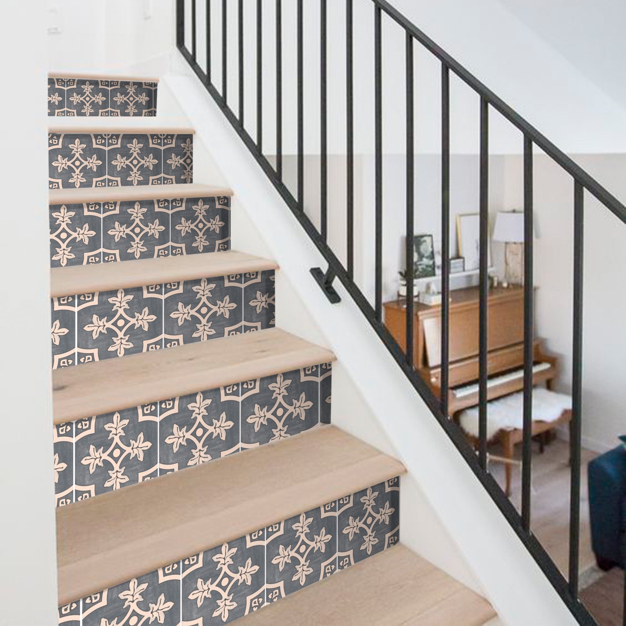 Palma in Fonte Grey Stair Riser Stickers