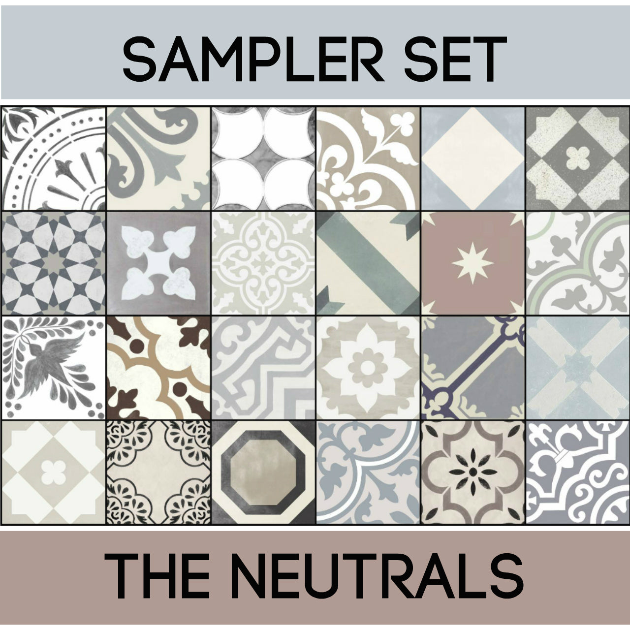 Quadrostyle 24 Neutral Favorites Tile Sticker Sampler Set inc. Free Shipping