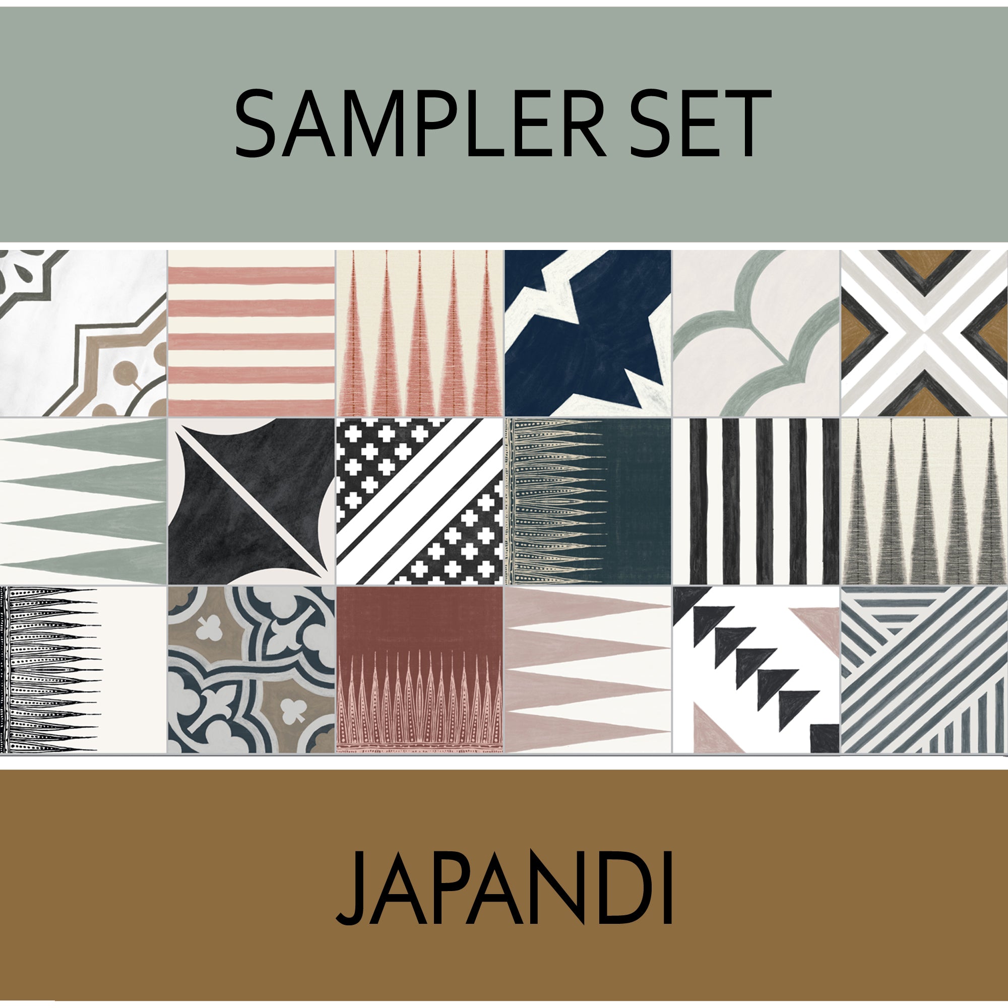 Quadrostyle 18 Japandi Collection Tile Sticker Sampler Set inc. Free Shipping