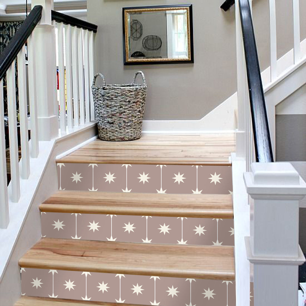 Starry Night in Taupe Stair Riser Stickers
