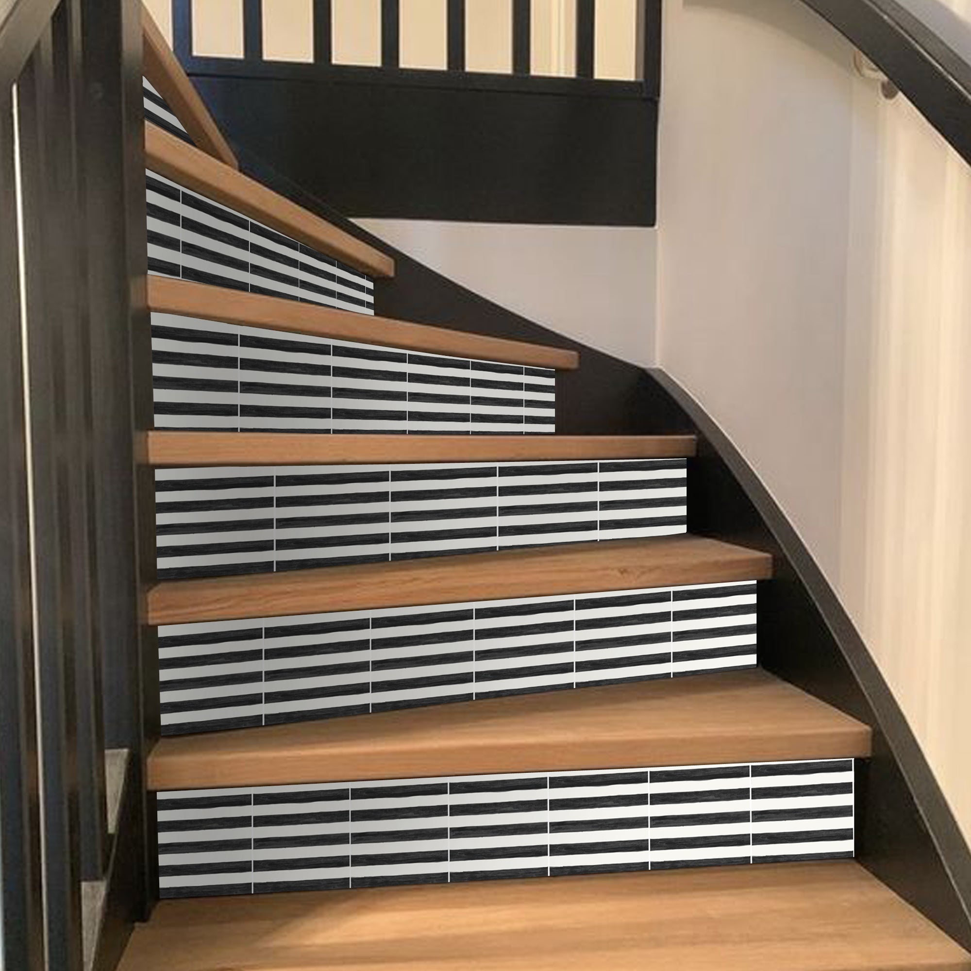 Stripes in Ink Stair Riser Stickers