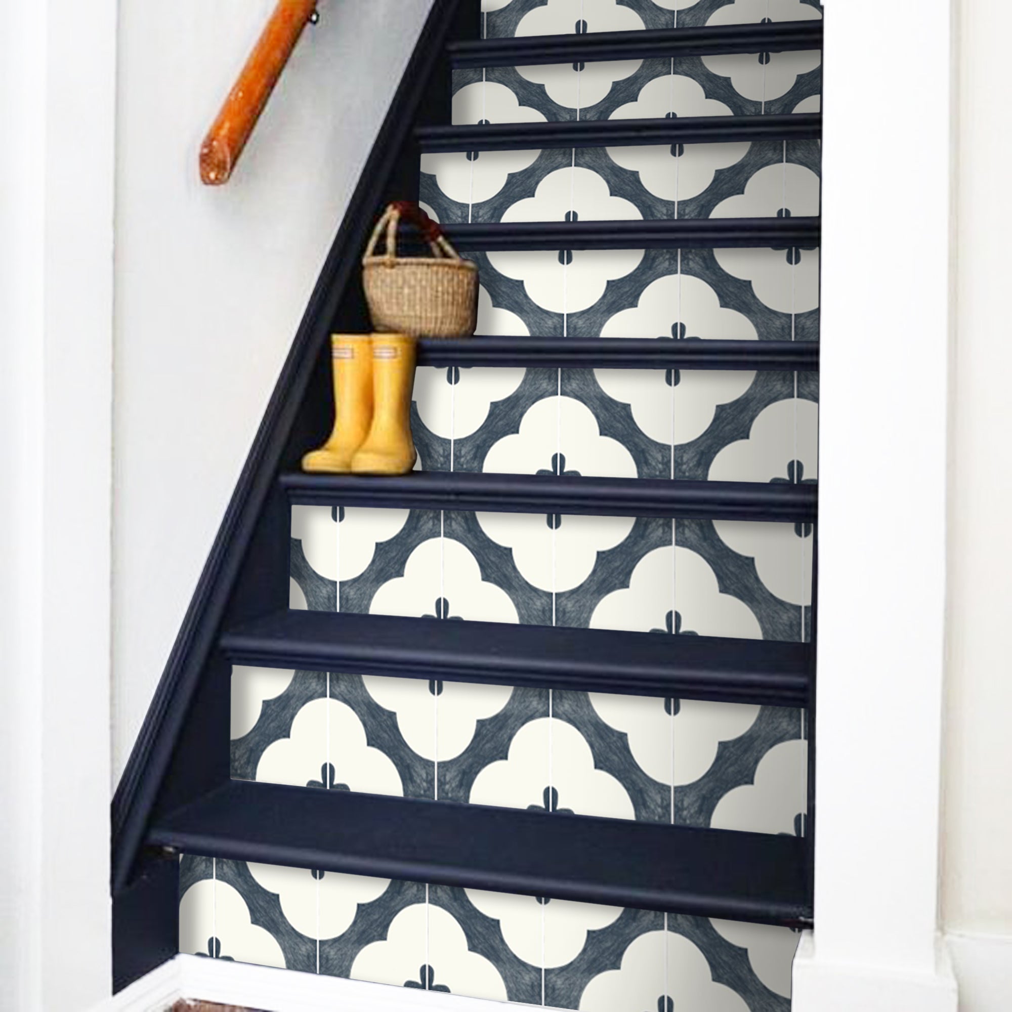 Claude in Navy Stair Riser Stickers